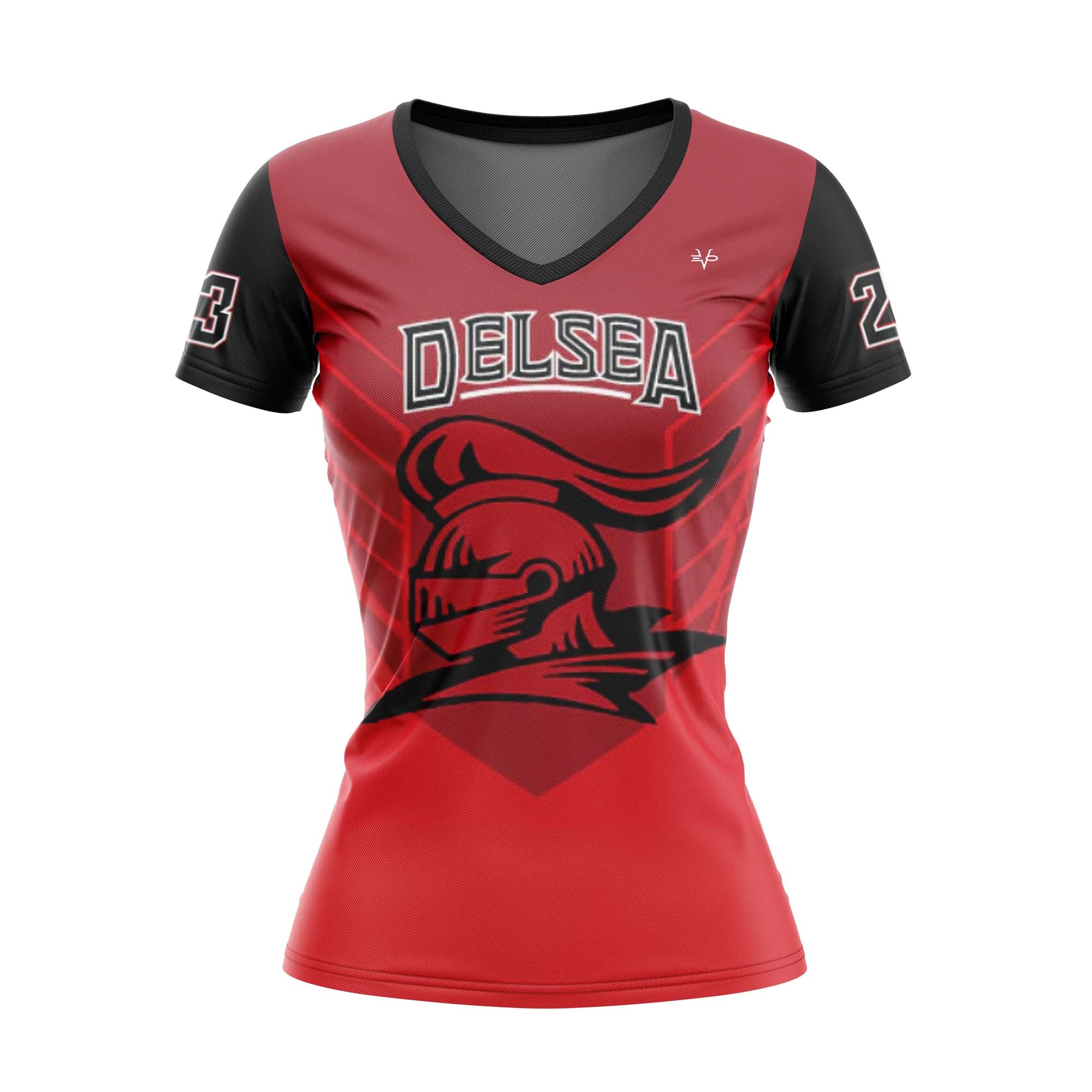 DELSEA KNIGHTS Football Sublimated Women's Cap Sleeve Shirt