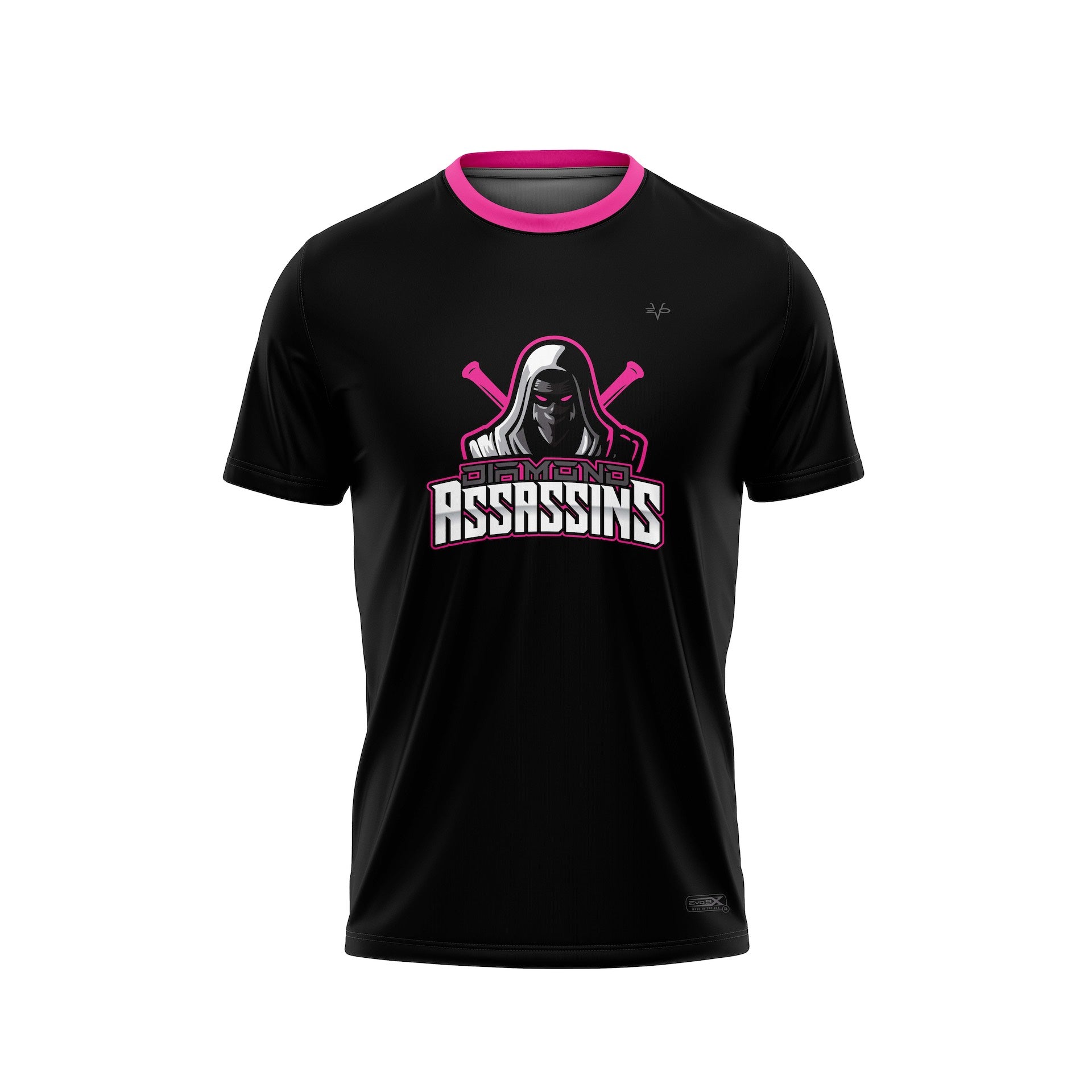 DIAMOND ASSASSINS CREWNECK SS - BLACK/PINK