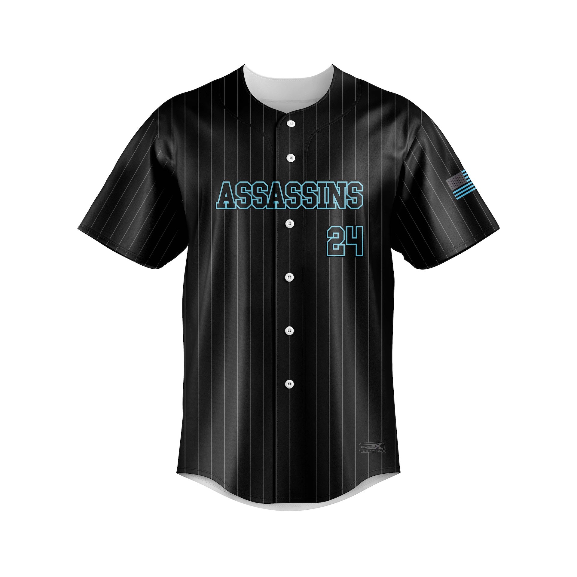 DIAMOND ASSASSINS FULL BUTTON JERSEY - BLACK