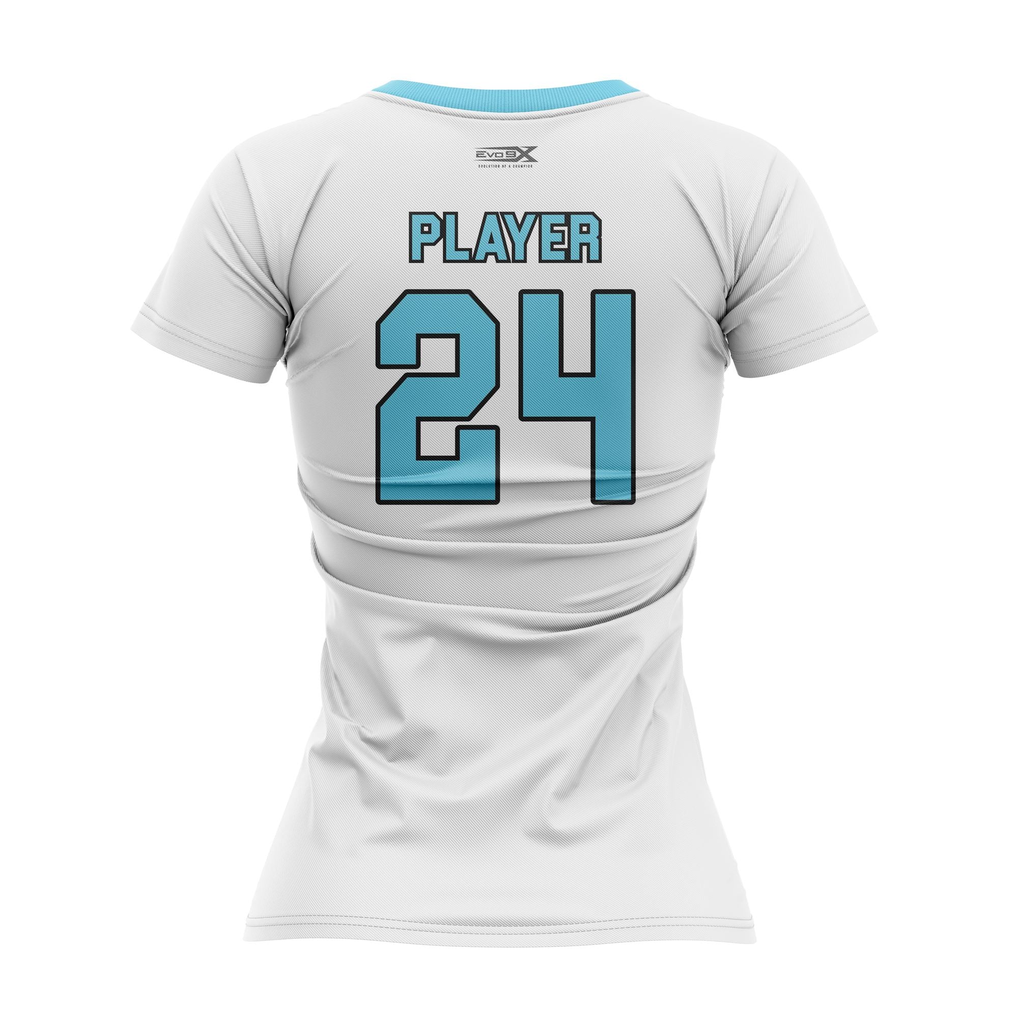 DIAMOND ASSASSINS WOMENS CAP SLEEVE - WHITE/COLOMBIA BLUE