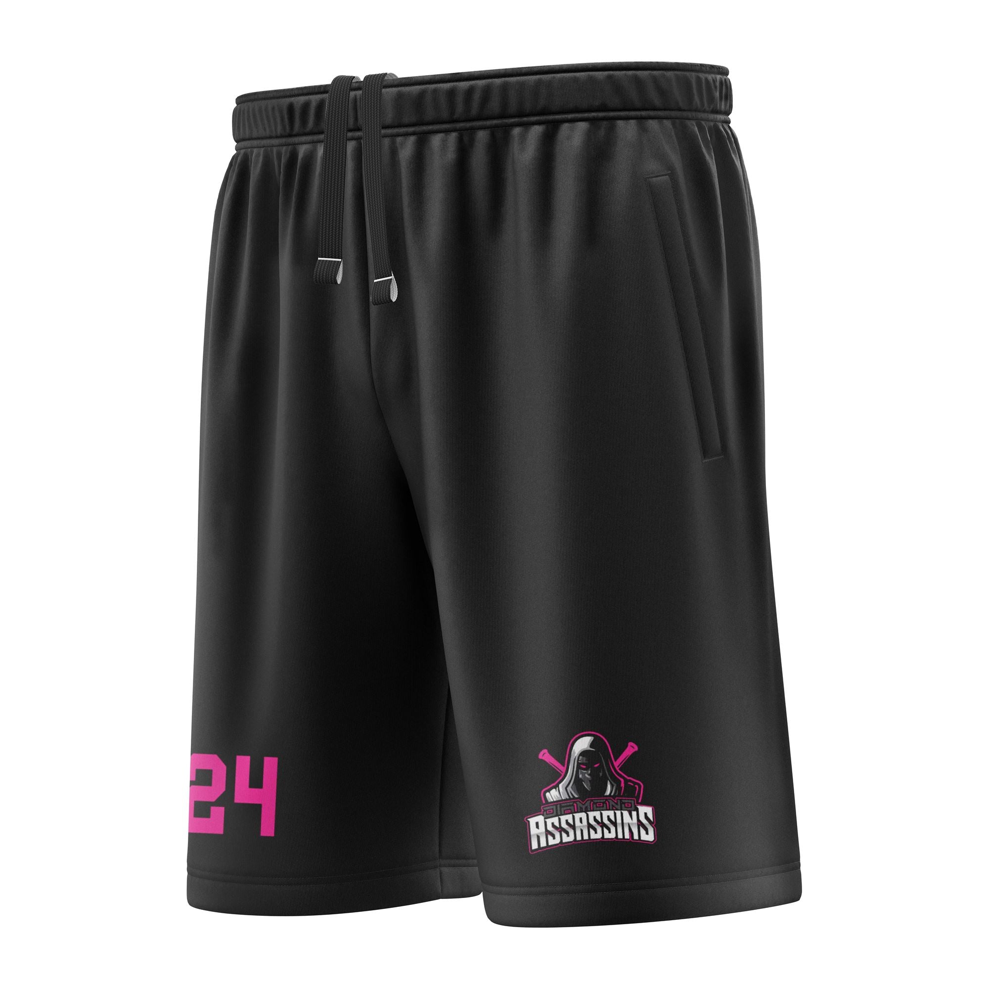 DIAMOND ASSASSINS SHORT WITH POCKET - BLACK/PINK