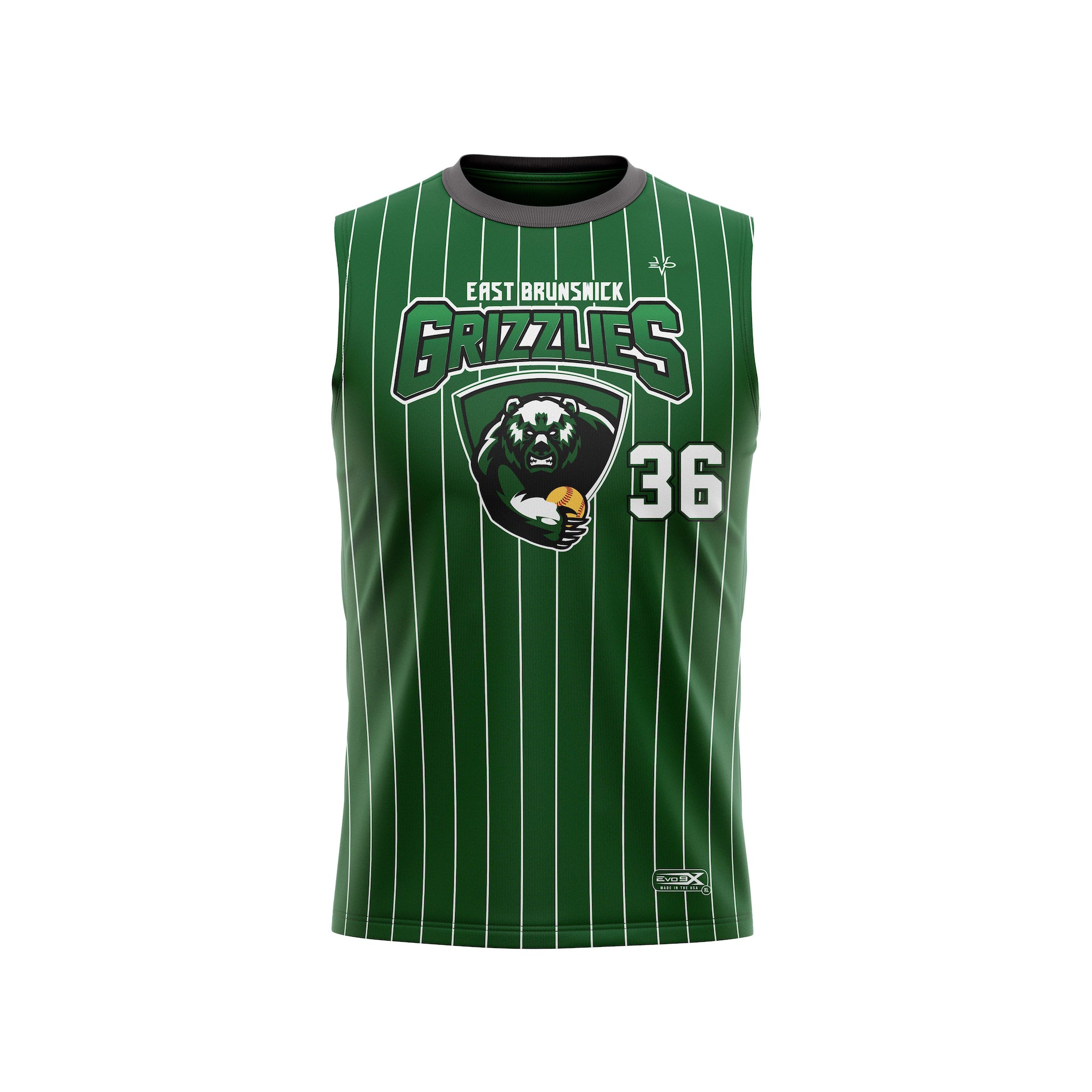 EAST BRUNSWICK CREWNECK SLEEVLESS - GREEN PINSTRIPE
