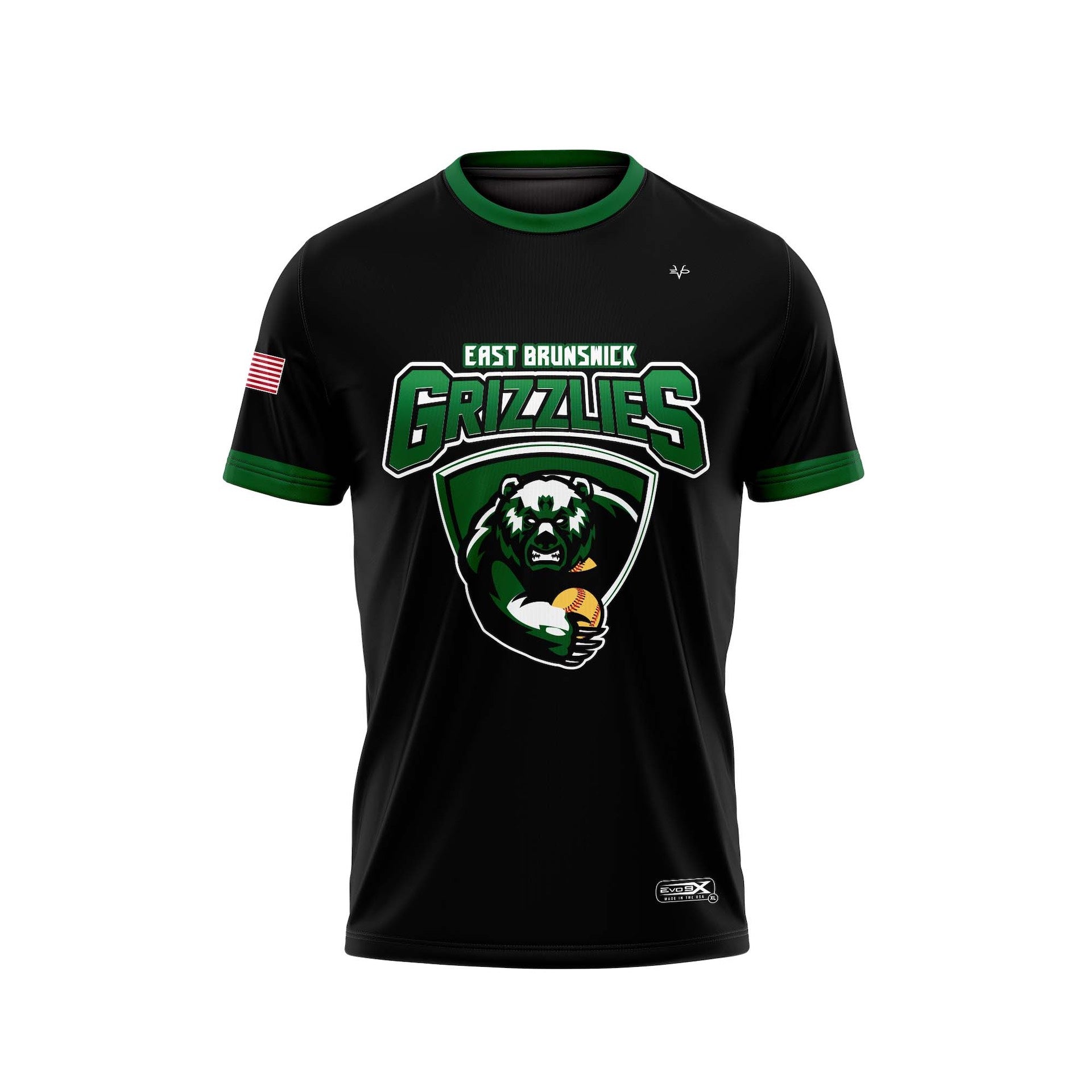 EAST BRUNSWICK CREWNECK SS WARM UP - BLACK