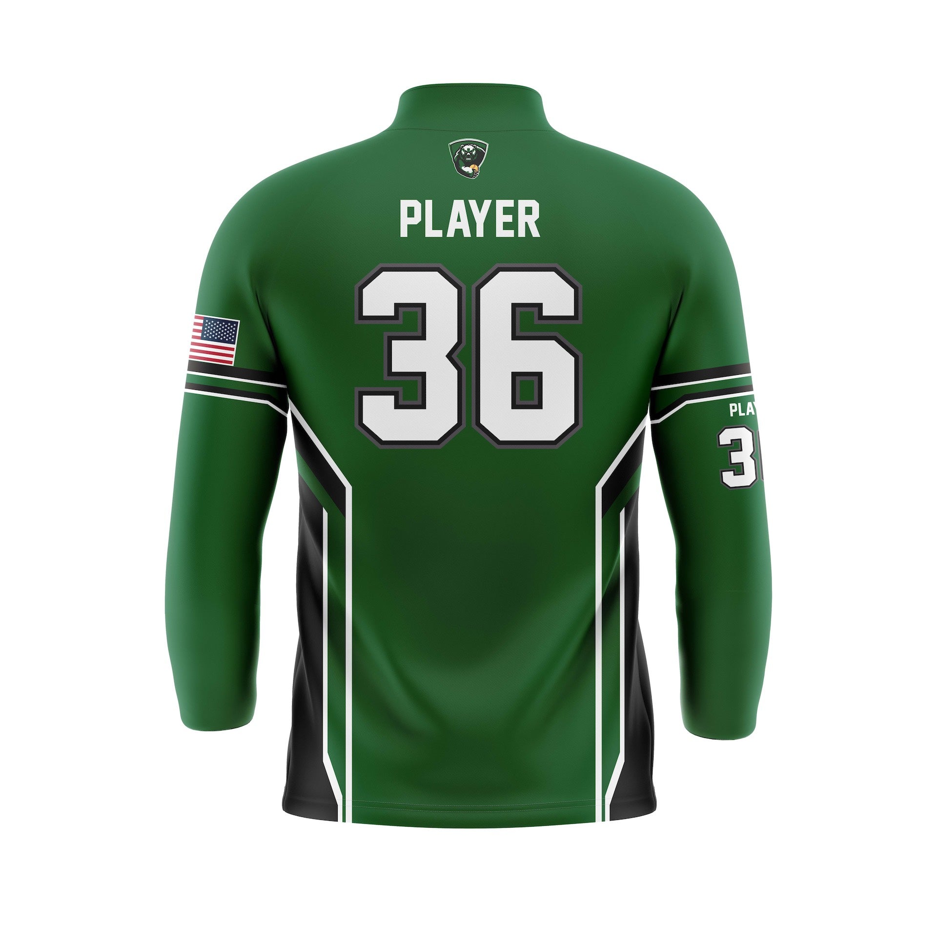 EAST BRUNSWICK QTR ZIP 3/4 SLEEVE WARMUP - GREEN