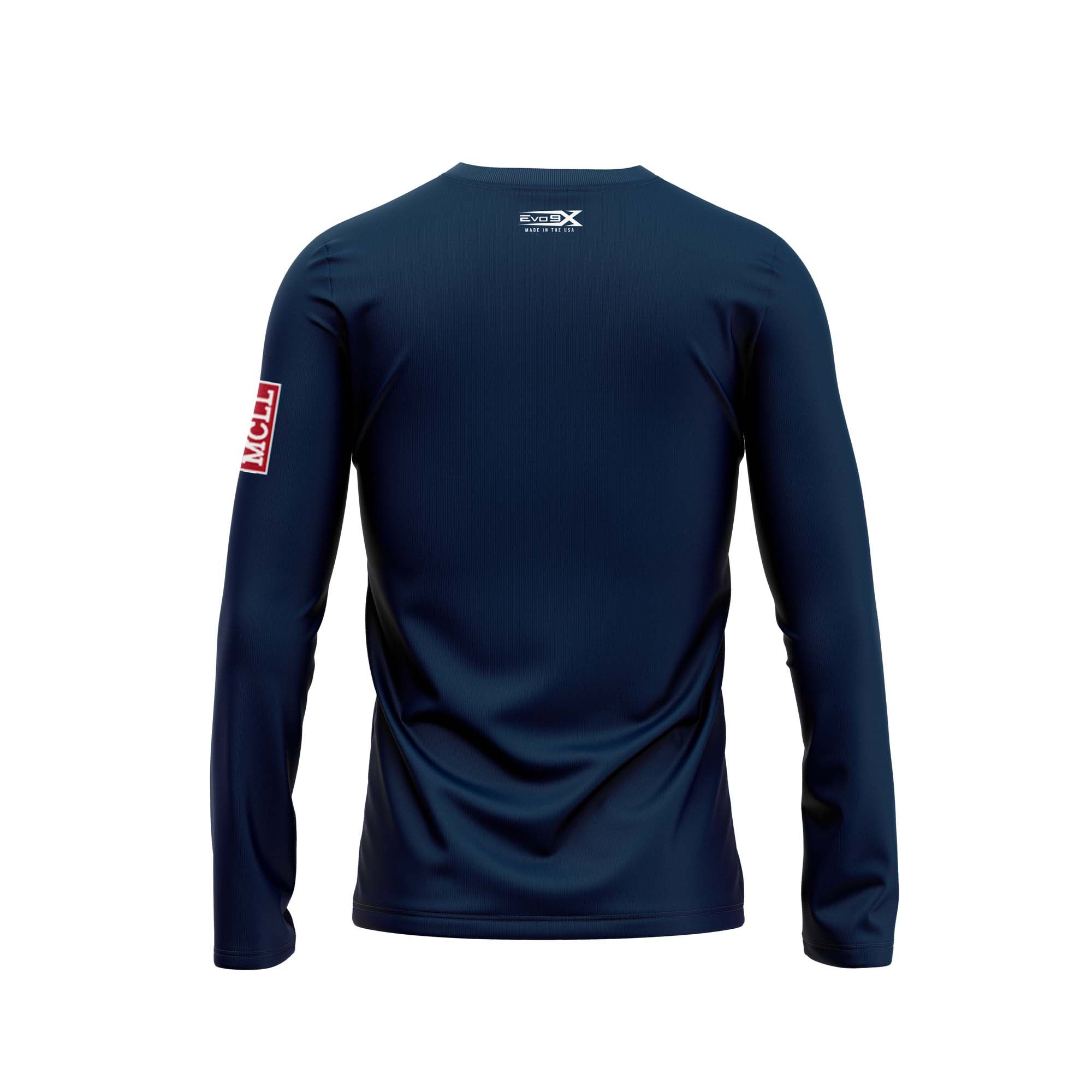 Evo9x MONTGOMERY LITTLE LEAGUE Full Dye Sublimated Long Sleeve Shirt Navy