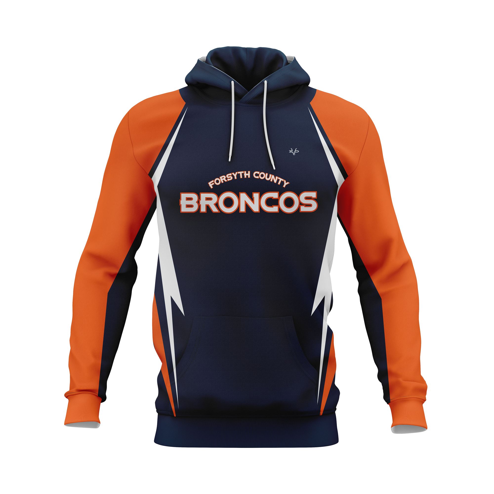 FORSYTH COUNTY BRONCOS Football Sublimated Hoodie (CUSTOMIZABLE)