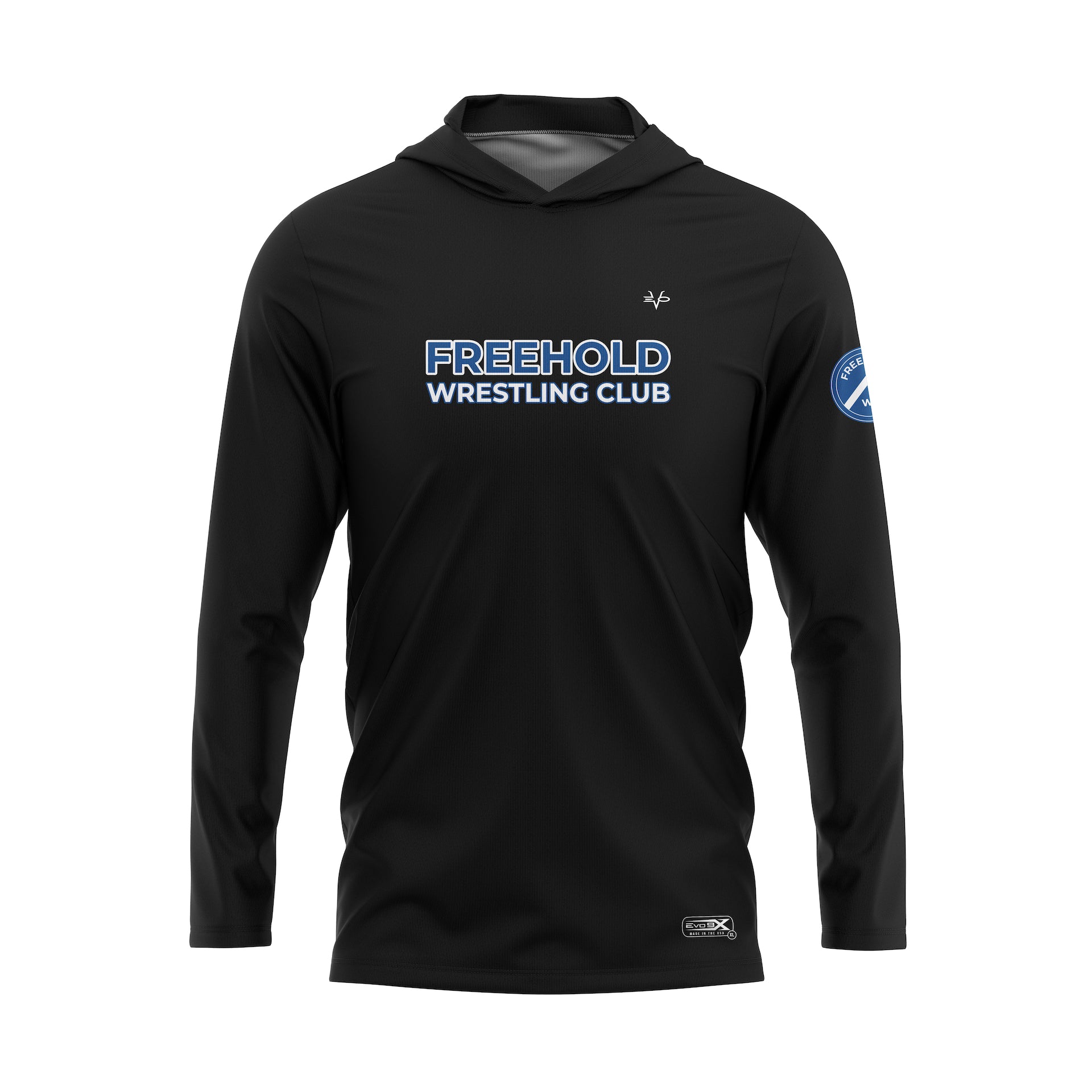 FREEHOLD WRESTLING CLUB LONG SLEEVE LT WT HOODIE - BLACK