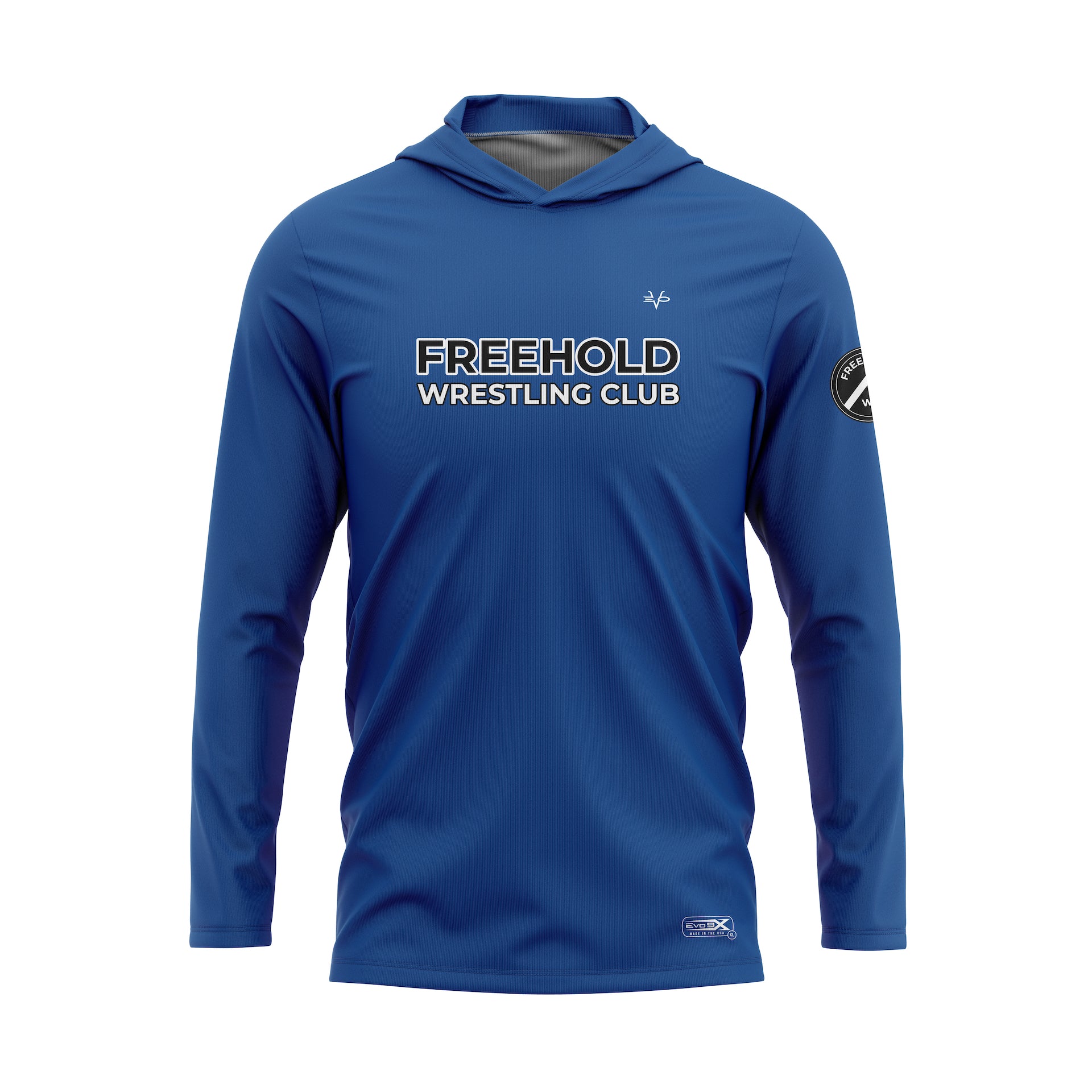 FREEHOLD WRESTLING CLUB LONG SLEEVE LIGHT WEIGHT HOODIE - BLUE
