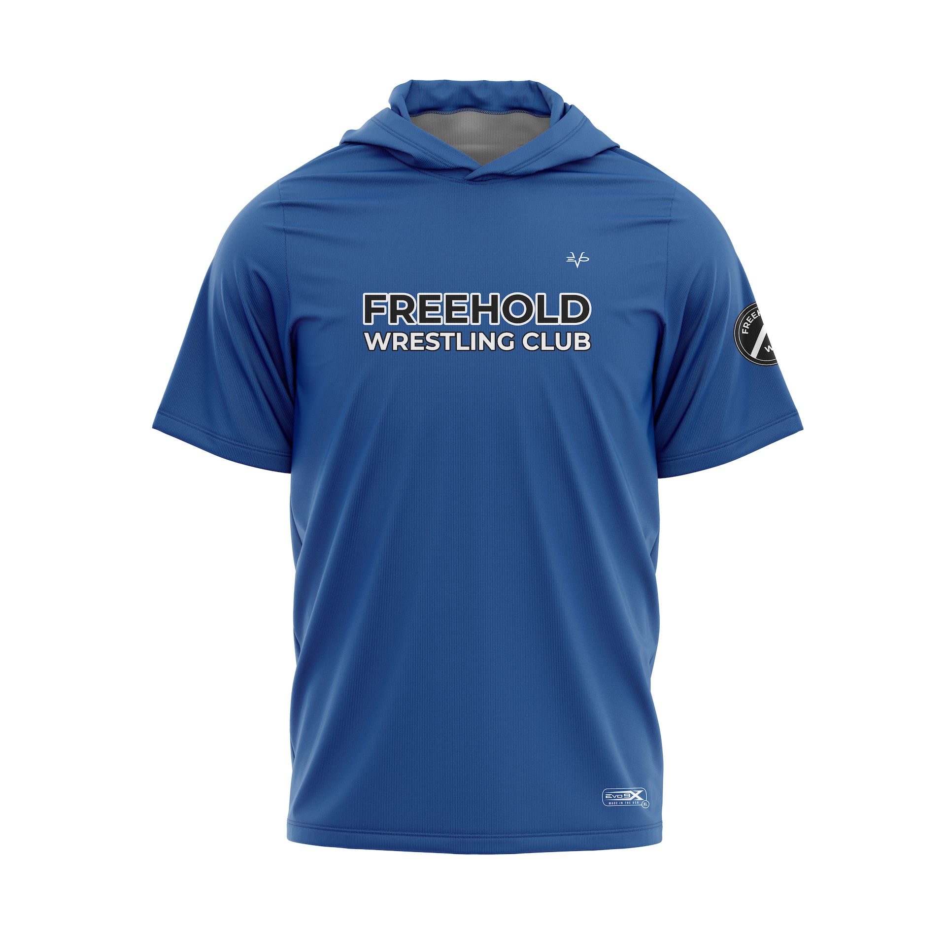 FREEHOLD WRESTLING CLUB SHORT SLEEVE LIGHT WEIGHT HOODIE - BLUE