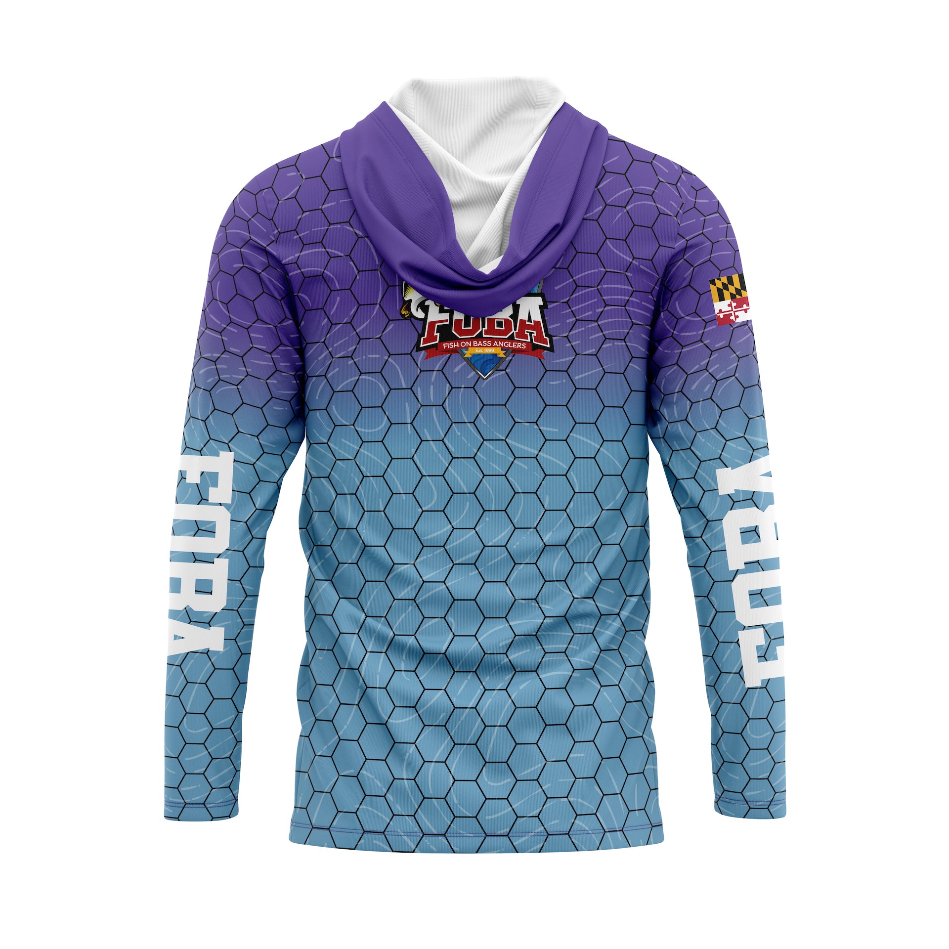 FOBA LS Crew Neck with Hood - Purple/Blue