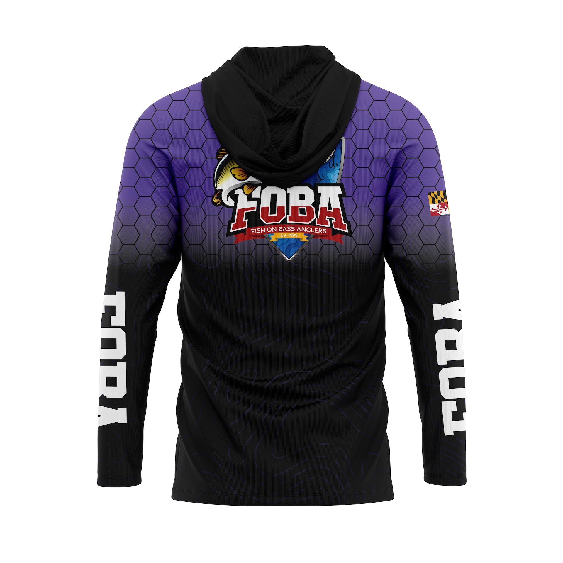 FOBA LS Crew Neck with Hood - Purple/Black