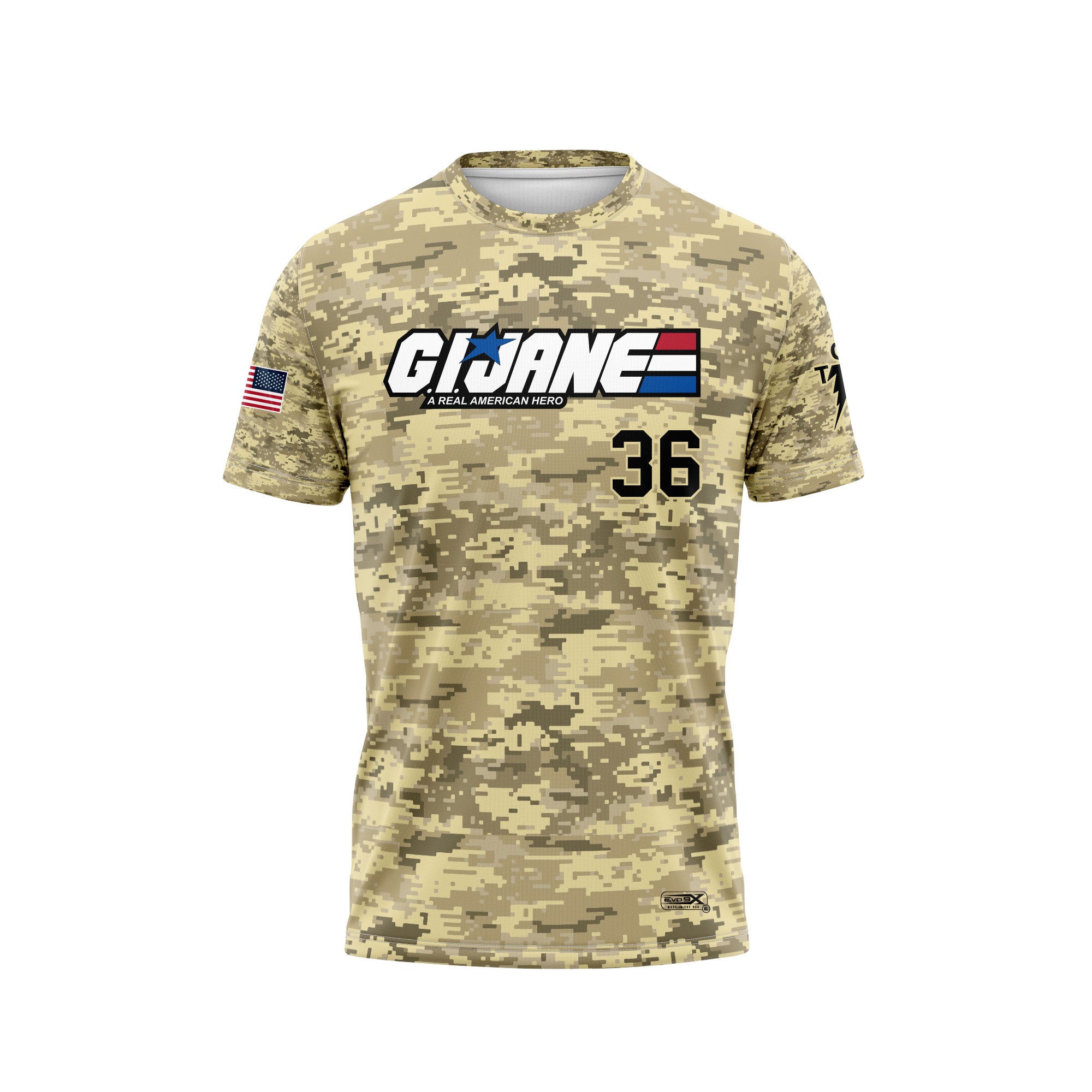 GI Jane SS Crew Neck Tan Camo Jersey