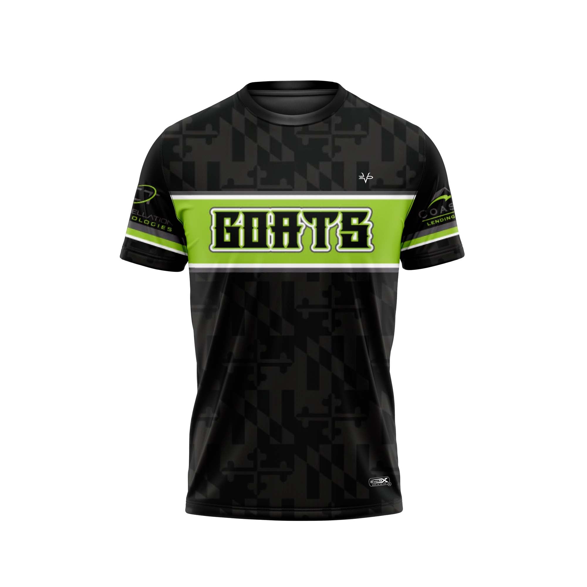 GOATS Softball Sublimated Crew Neck Jersey Black 2