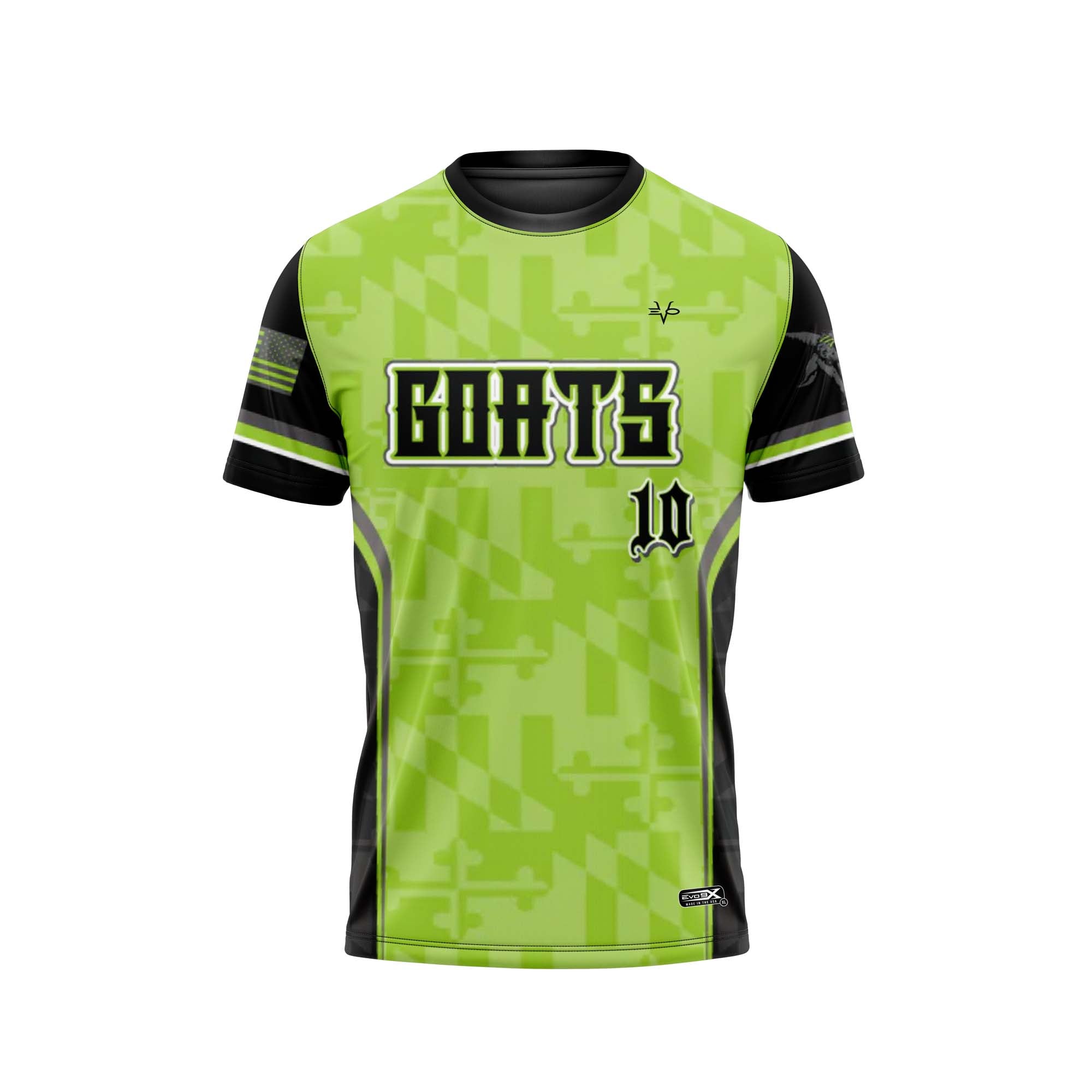 GOATS Softball Sublimated Crew Neck Jersey Lime