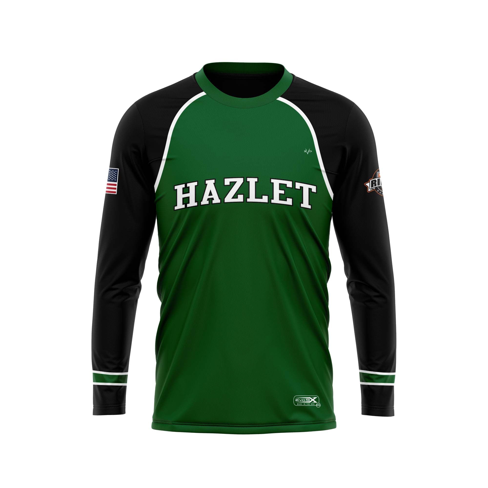 HAZLET HAWKS Baseball Sublimated Crew Neck Long  Sleeve Jersey