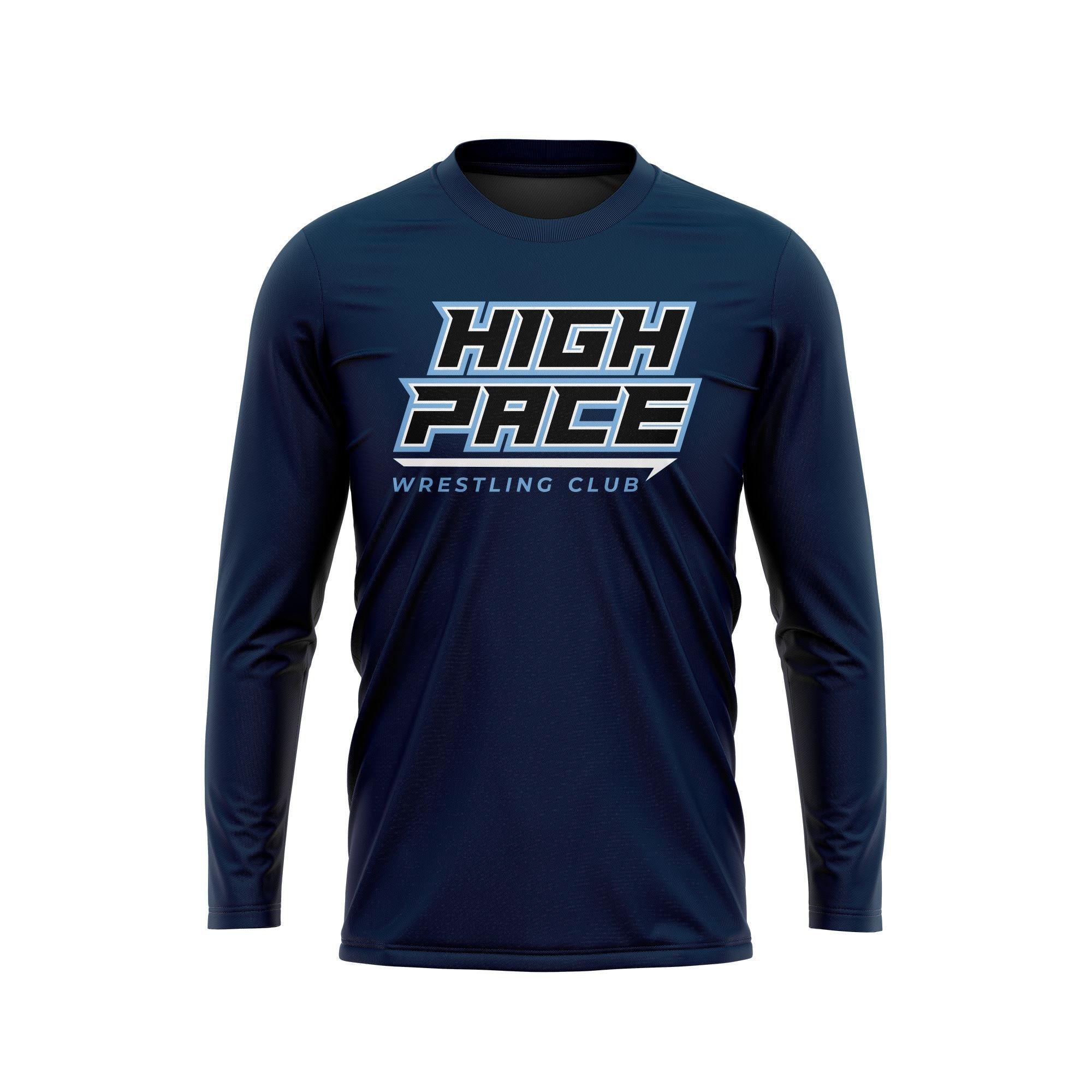 HIGH PACE WRESTLING CLUB SCREENPRINT CREWNECK LS  - NAVY