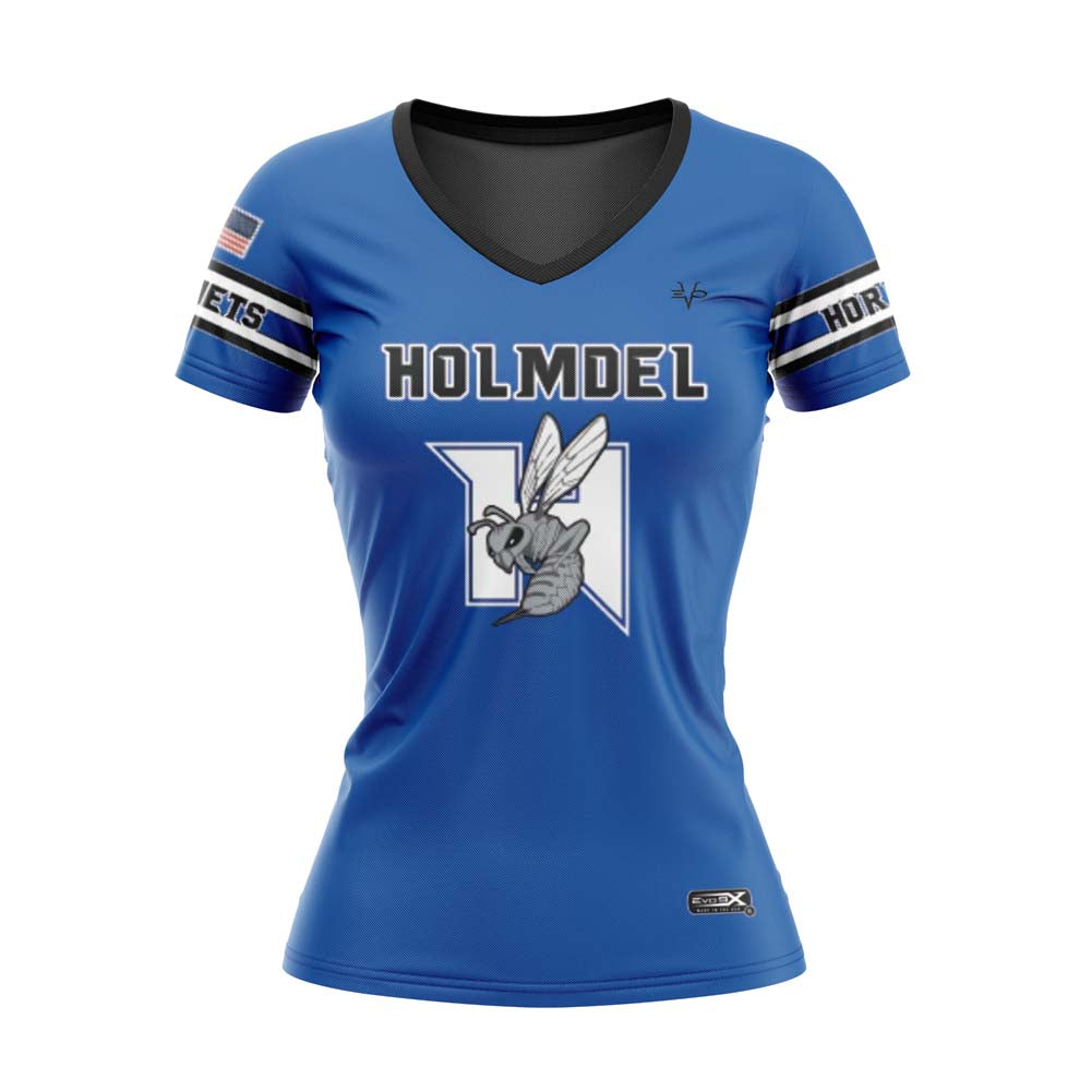 HOLMDEL HORNETS Blue Cap Sleeve Shirt