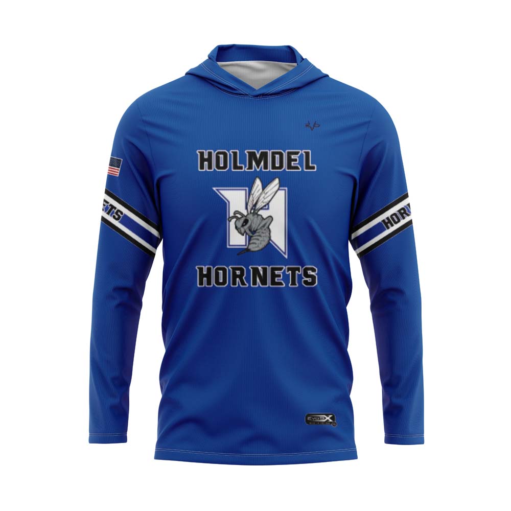 HOLMDEL HORNETS Blue Sublimated Lightweight Hoodie