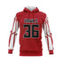 HUDSON HAWKS Red Sublimated Hoodie