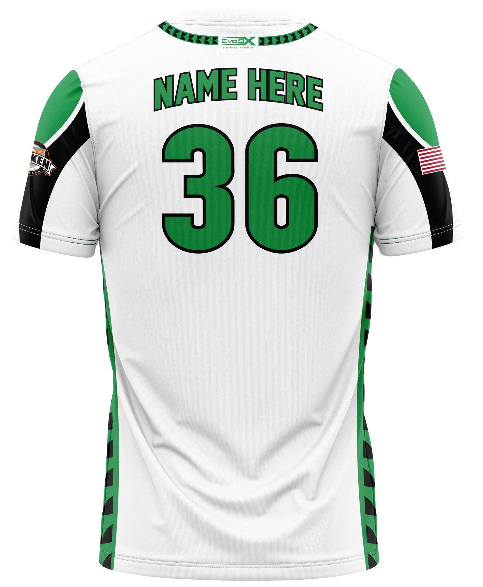 Hazlet Hawks White 2 Button Jersey