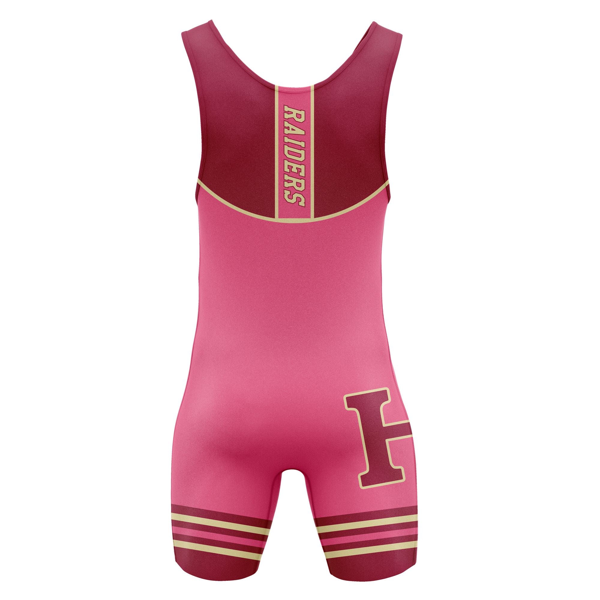 Hillsborough Wrestling Singlet Pink-Cardinal WOMENS Back