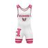 Hillsborough Wrestling Singlet Wht Pink WOMENS