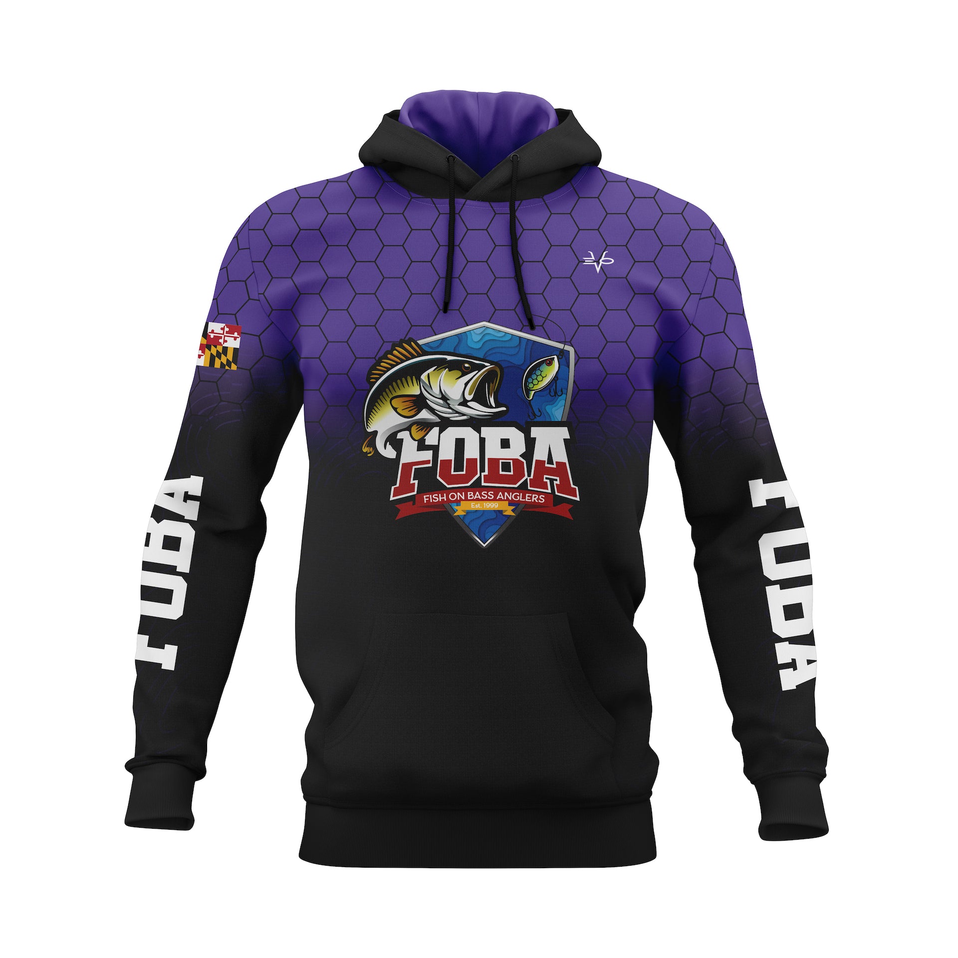 FOBA Longsleeve Heavyweight Hoodie - Purple/Black