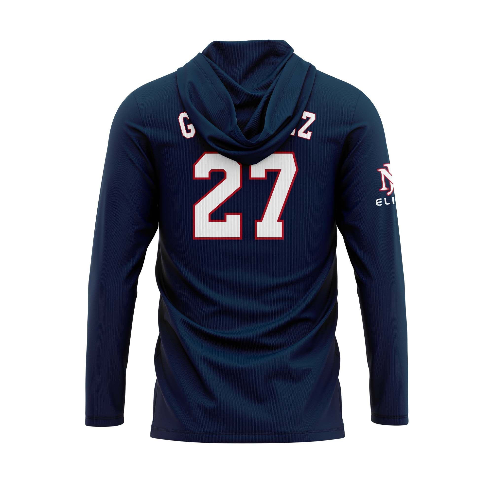 NJ ELITE NAVY LT WT LONG SLEEVES HOODIE