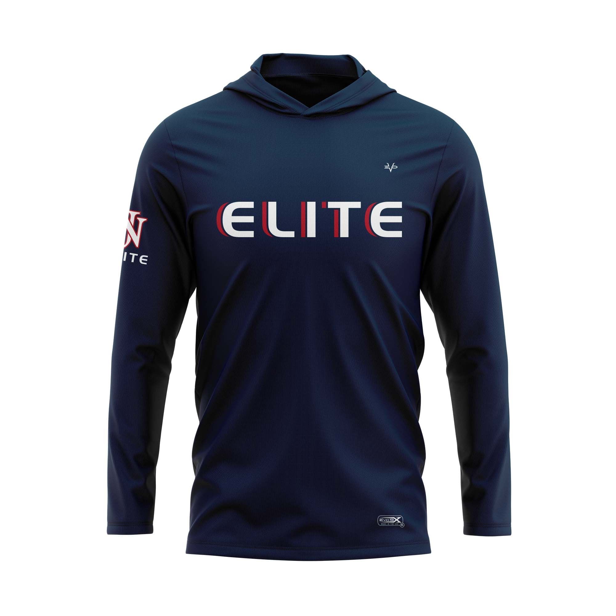 NJ ELITE NAVY LT WT LONG SLEEVES HOODIE