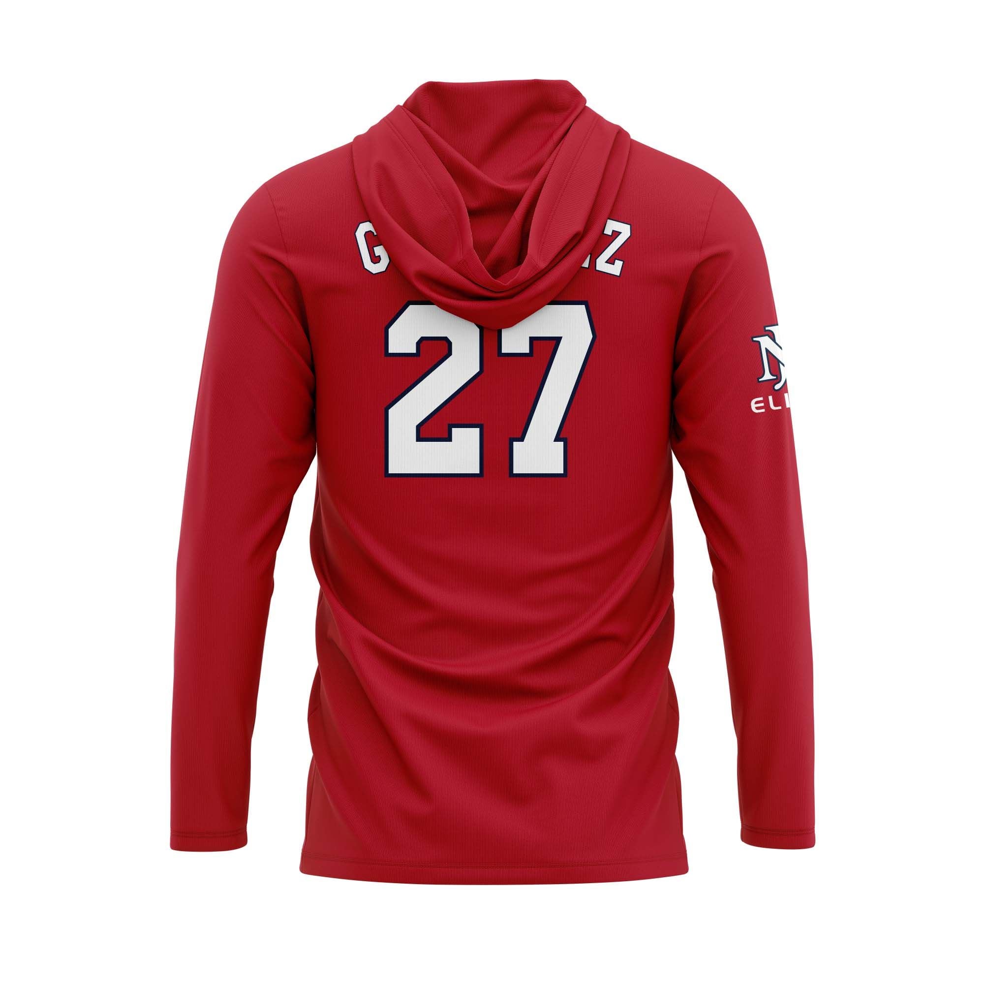 NJ ELITE RED LT WT LONG SLEEVES HOODIE