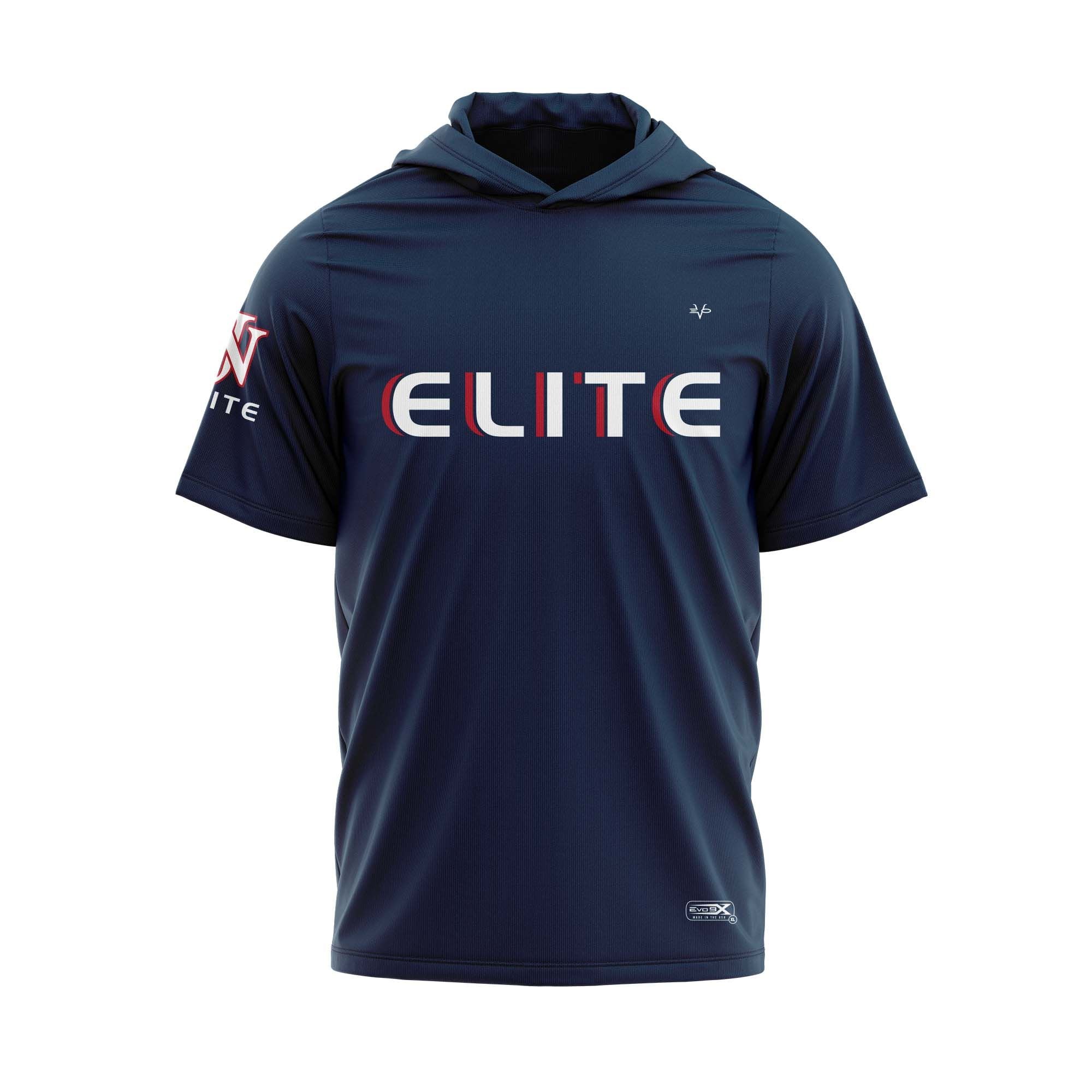 NJ ELITE NAVY LT WT SHORTSLEEVES HOODIE