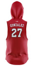 NJ ELITE RED LT WT SLEEVELESS HOODIE