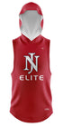 NJ ELITE RED LT WT SLEEVELESS HOODIE