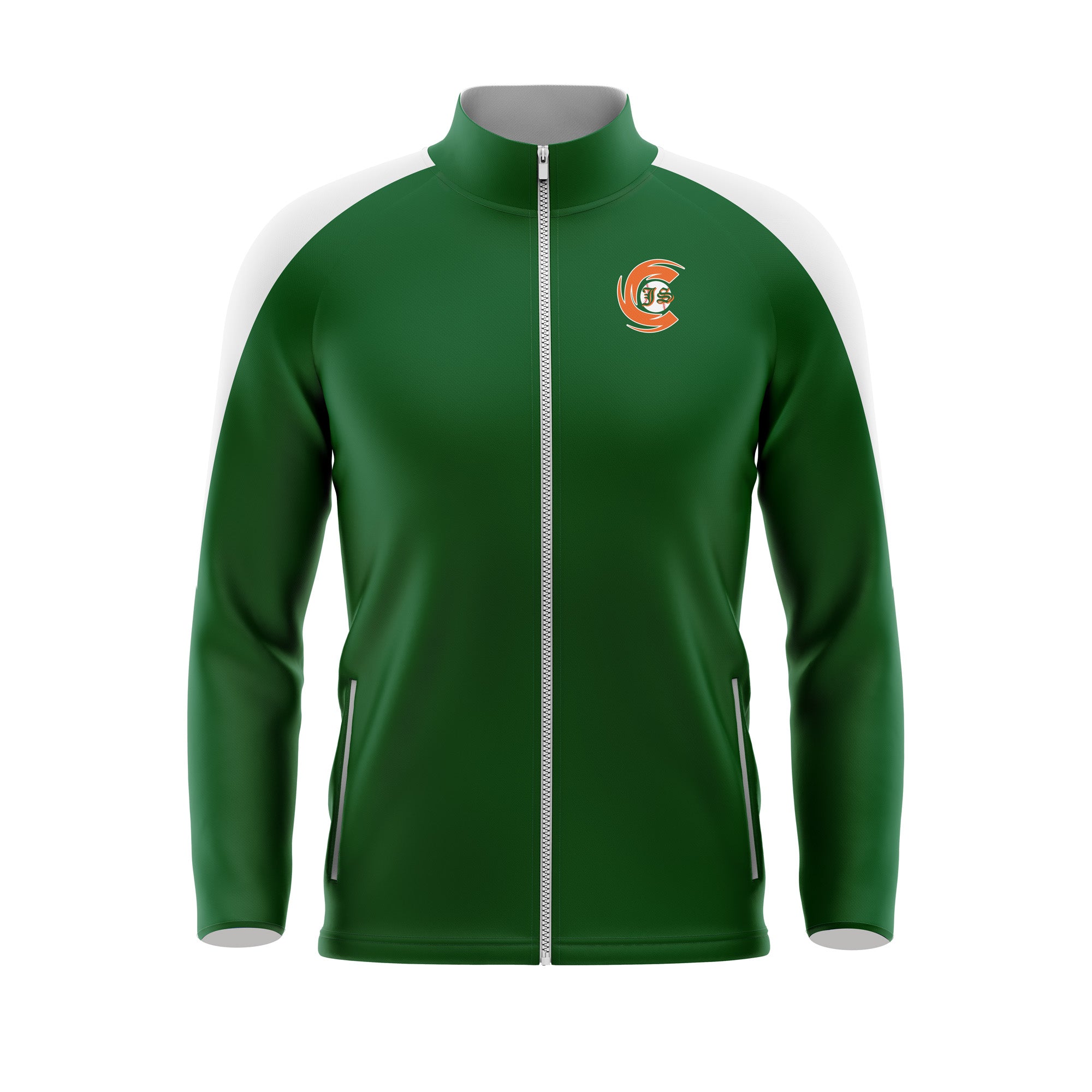 JS Canes Baseball Custom Sublimated Full Zip Jacket Green