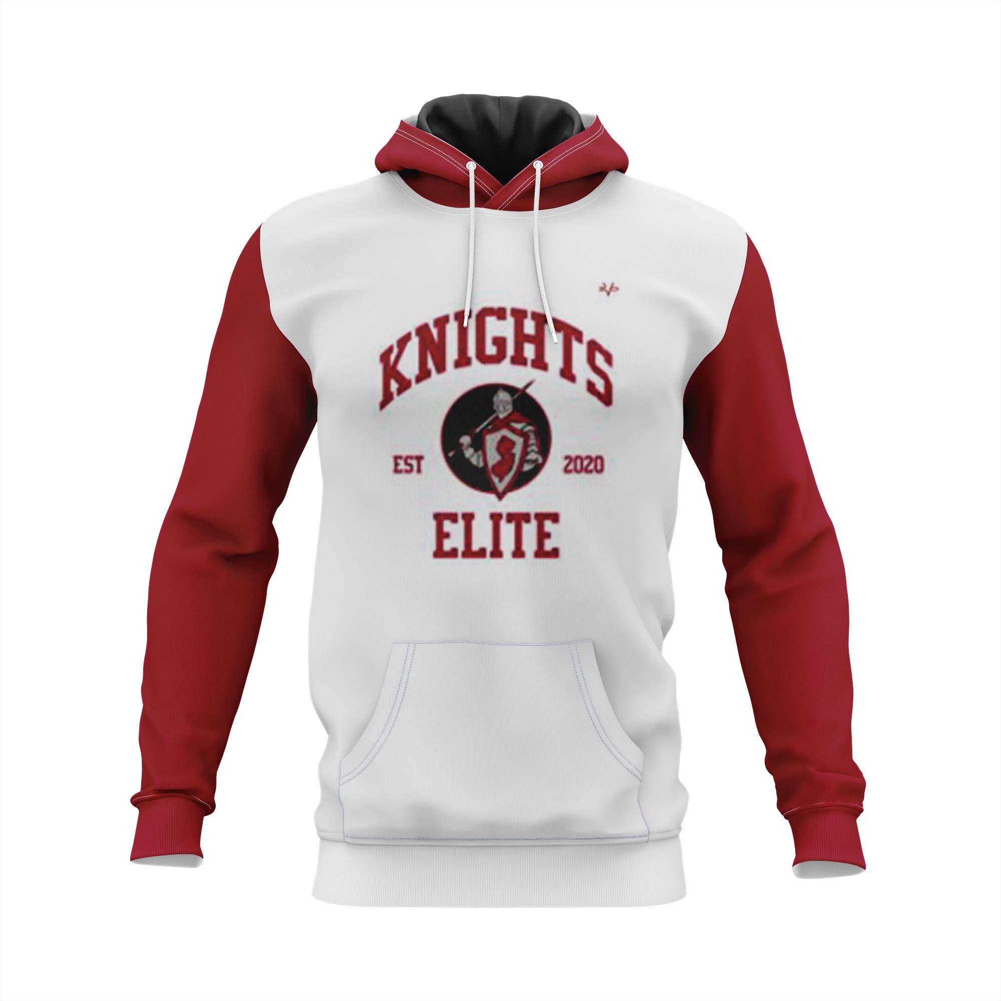 KNIGHTS ELITE Football Sublimated Hoodie Black White/Red
