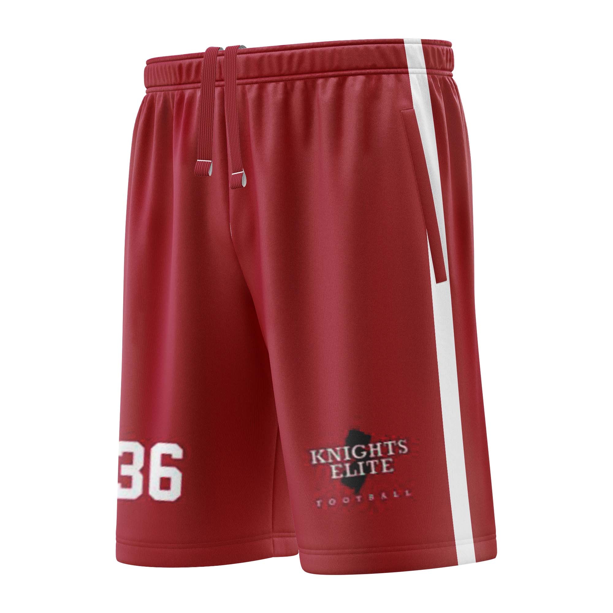 KNIGHTS ELITE Football Sublimated Shorts Scarlet