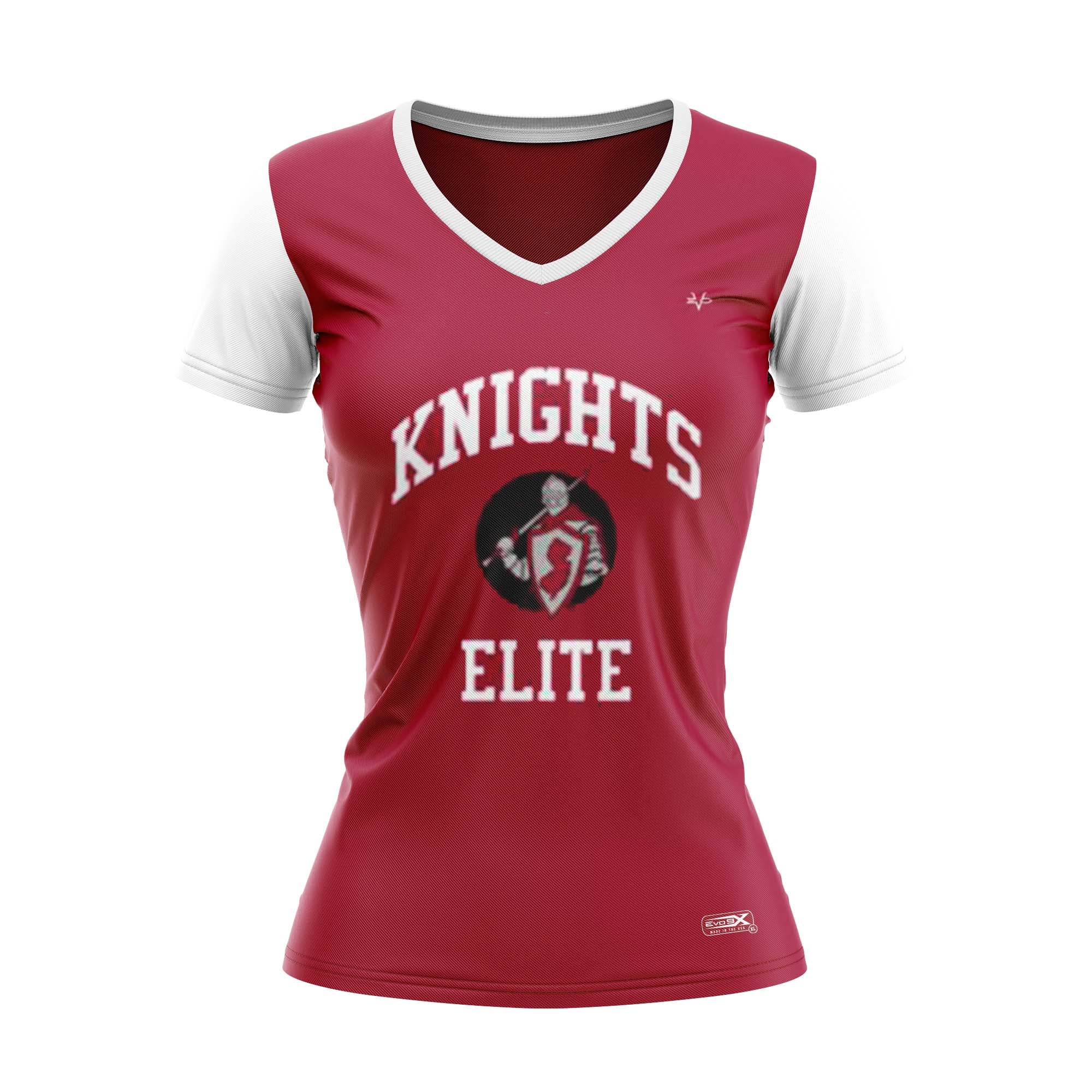 KNIGHTS ELITE Football Sublimated Women's Cap sleeve Jersey Red/White