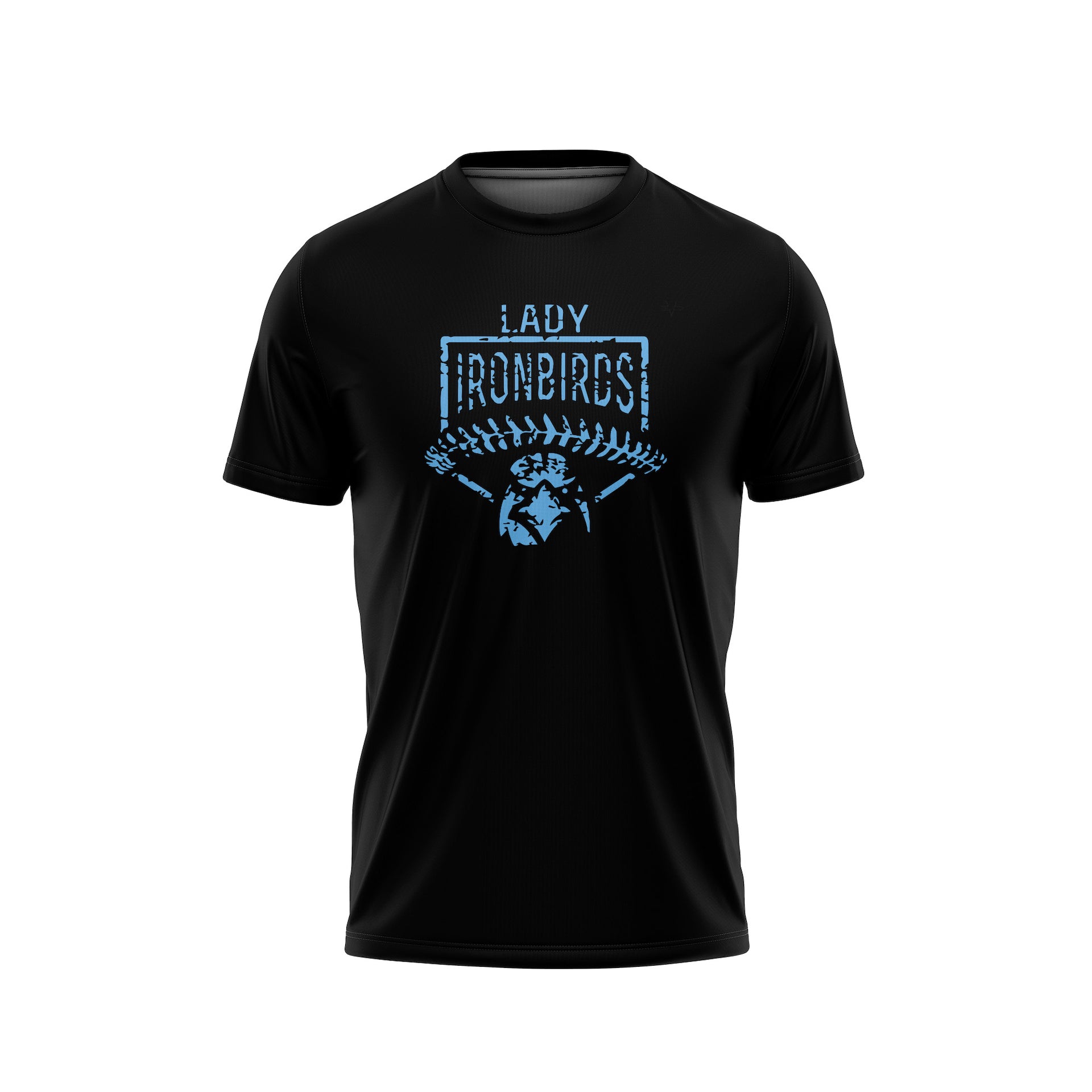 LADY IRONBIRDS CREWNECK SS SCREENPRINT - BLACK/COLUMBIA