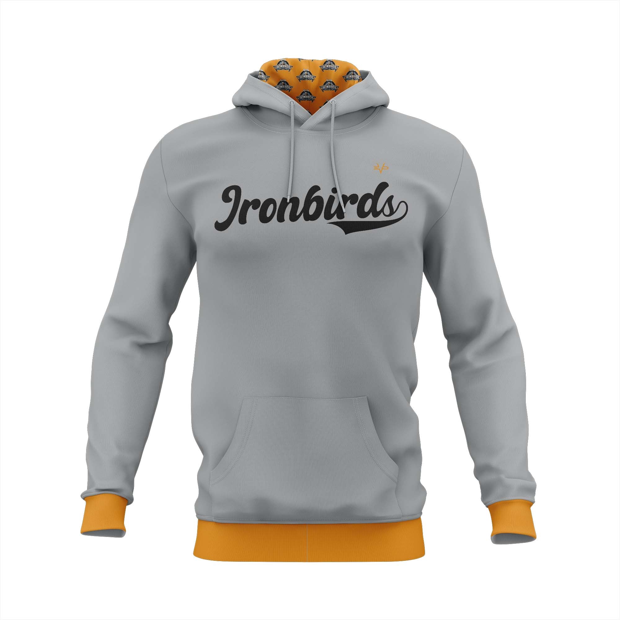 LADY IRONBIRDS "IRONBIRDS" LOGO HOODIE - GREY