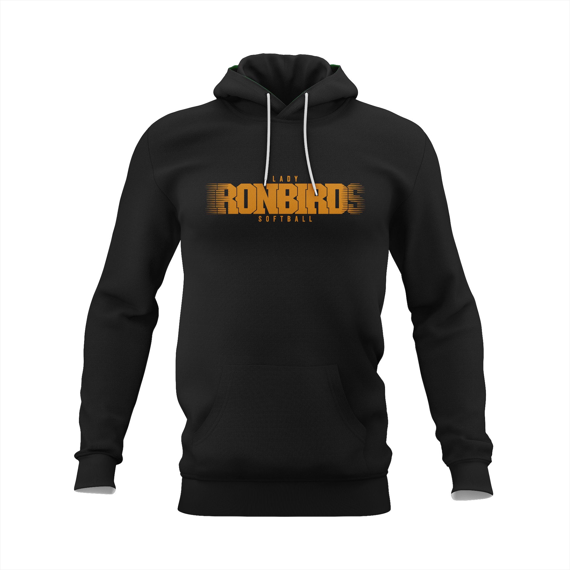 LADY IRONBIRDS "IRONBIRDS" LOGO HOODIE SCREENPRINT - BLACK