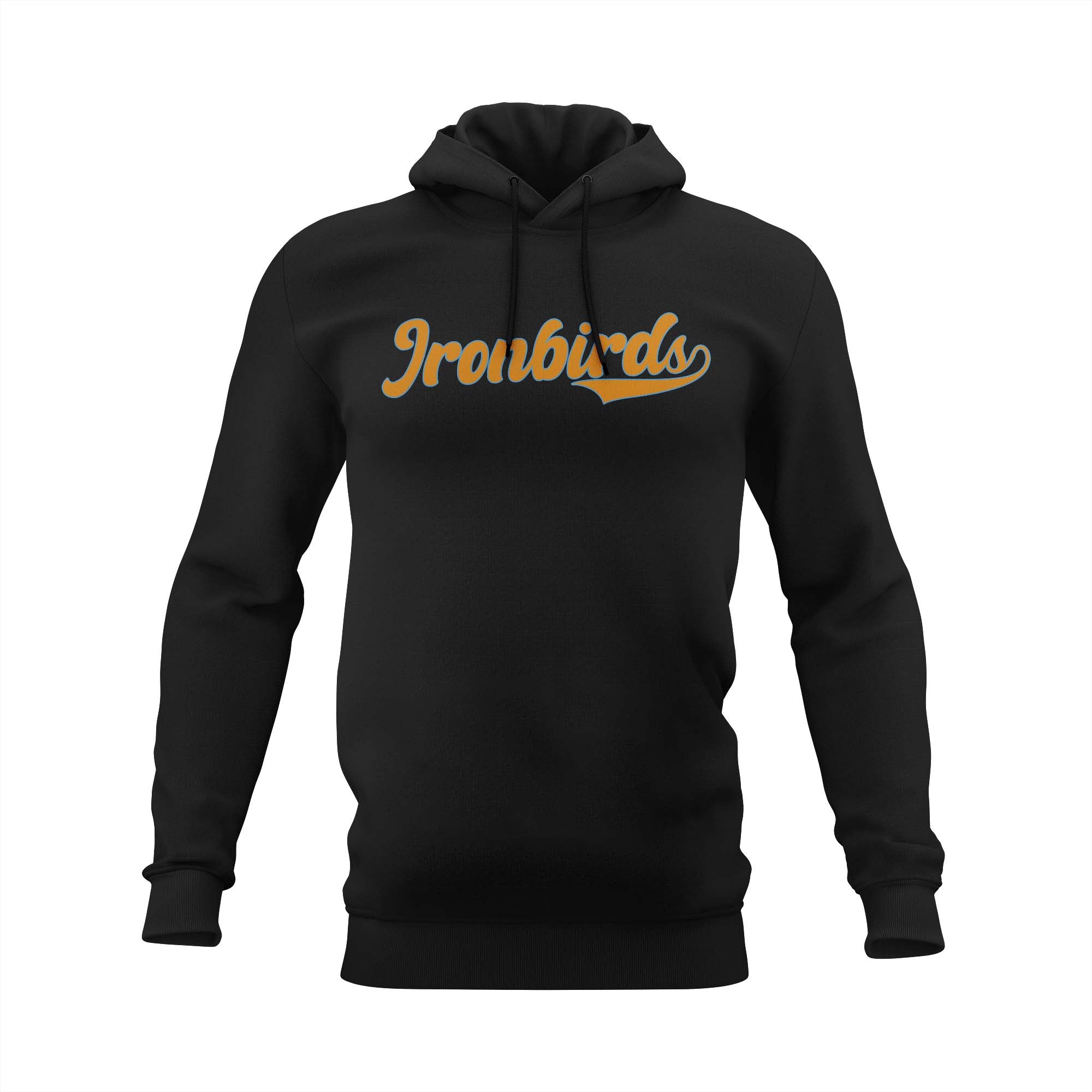 LADY IRONBIRDS "IRONBIRDS" LOGO HOODIE SCREENPRINT - BLACK