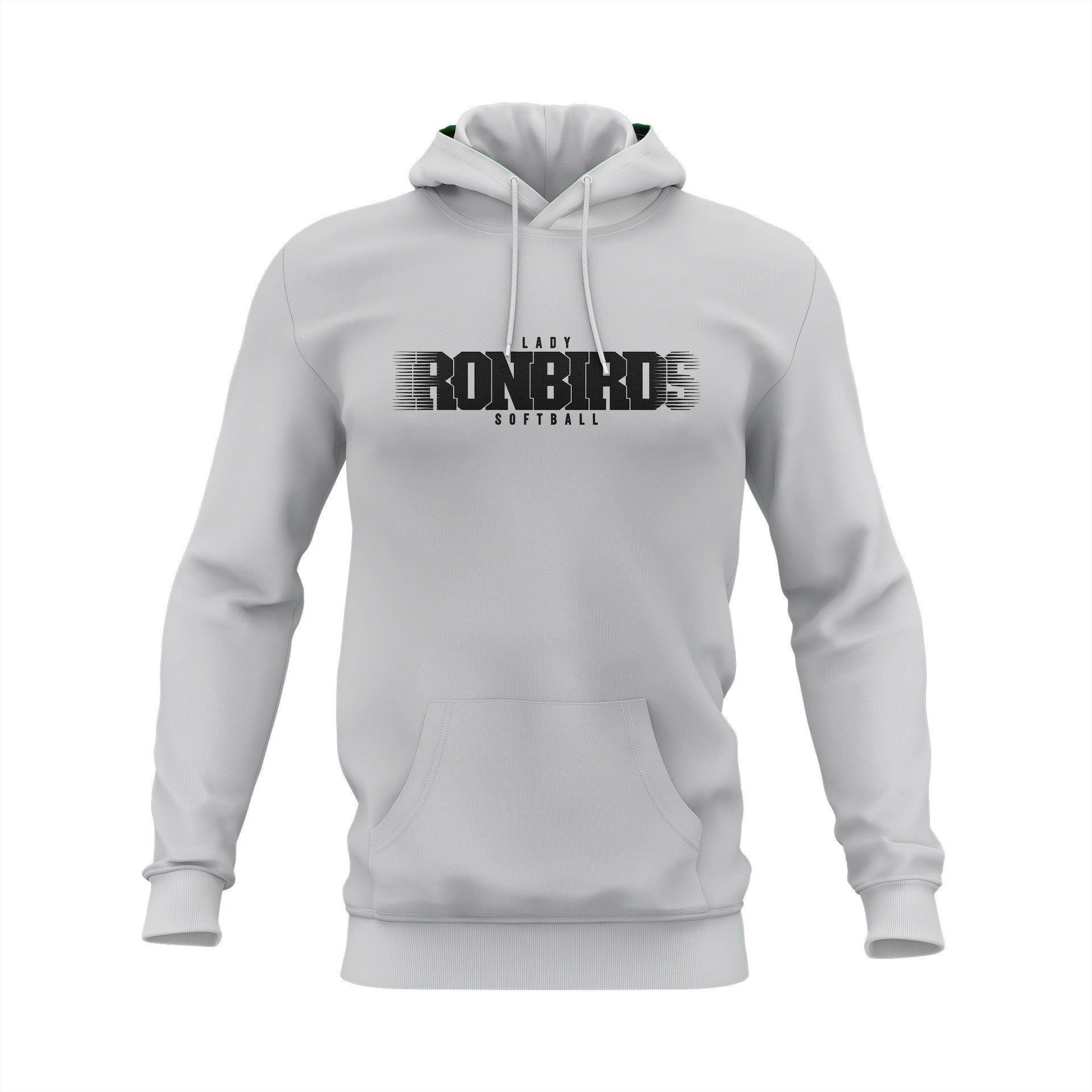 LADY IRONBIRDS "IRONBIRDS" LOGO HOODIE SCREENPRINT - GREY
