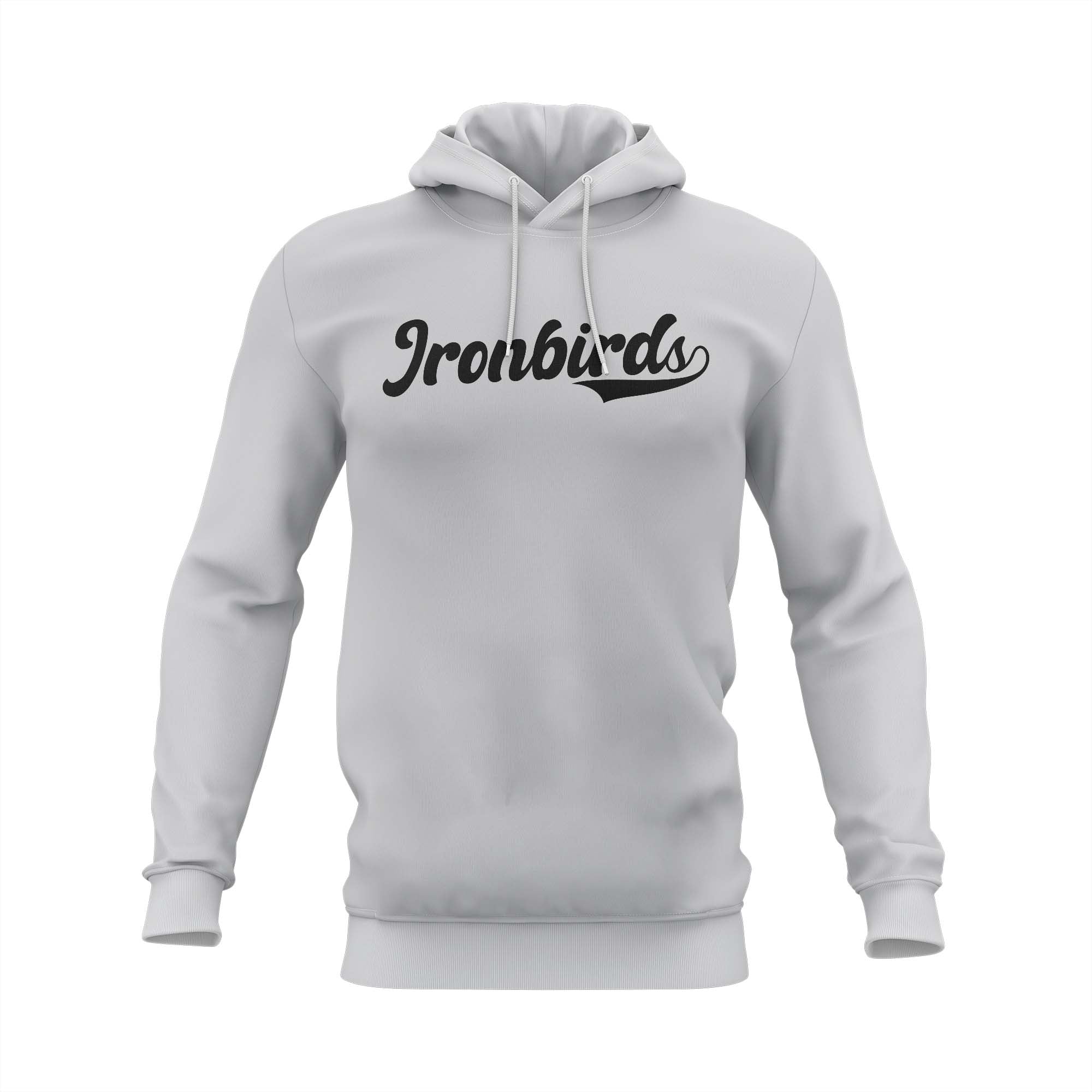 LADY IRONBIRDS "IRONBIRDS" LOGO HOODIE SCREENPRINT - GREY