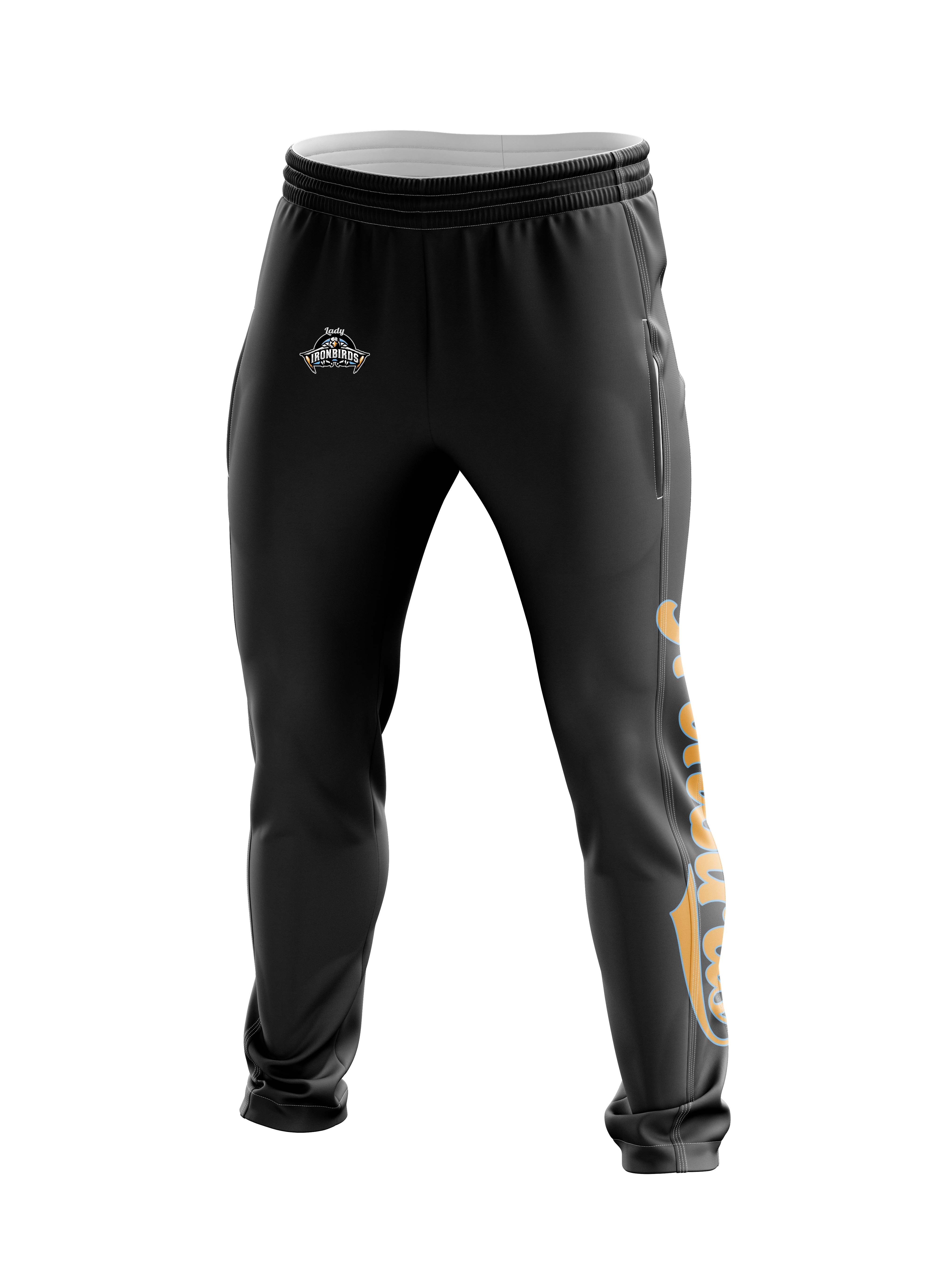 LADY IRONBIRDS "IRONBIRDS" LOGO SWEATPANT - BLACK/ORANGE