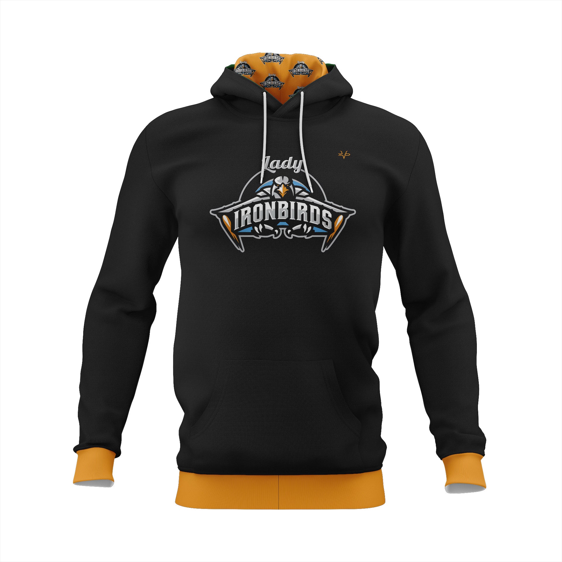 LADY IRONBIRDS MAIN LOGO HOODIE - BLACK/ORANGE