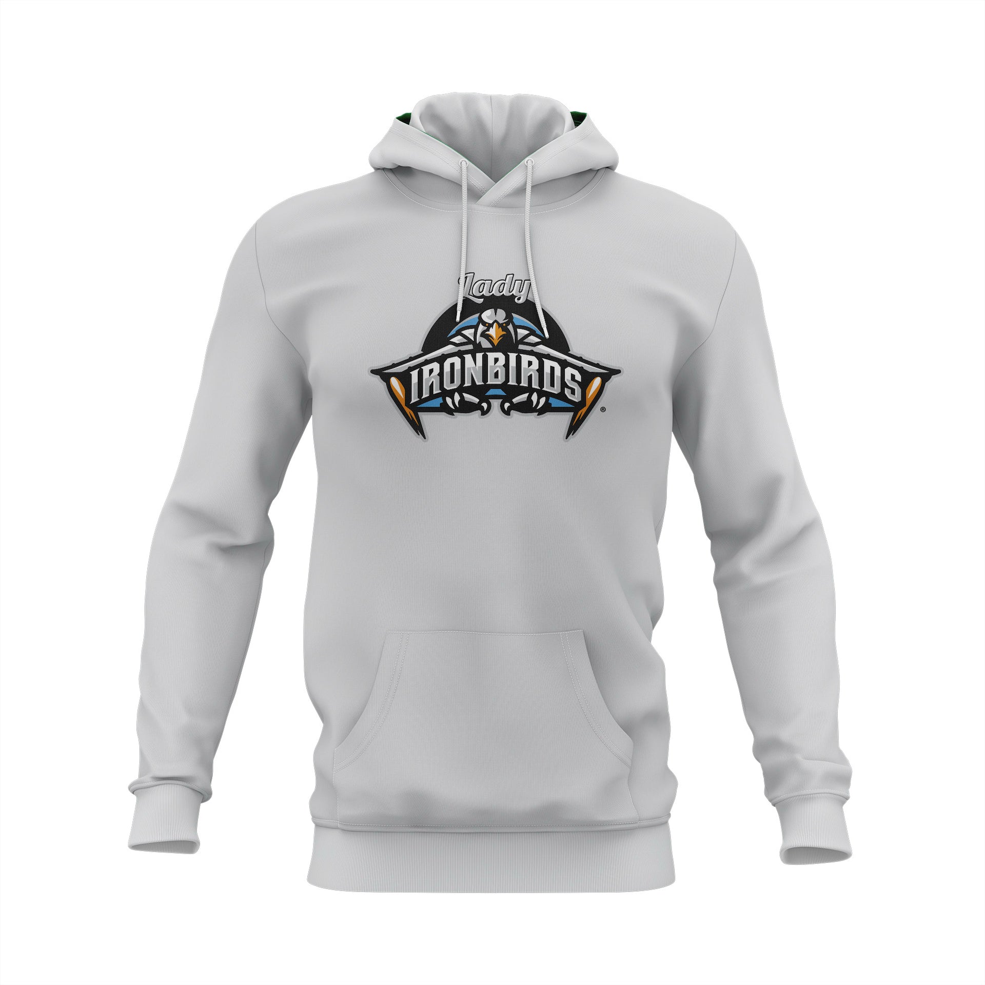 LADY IRONBIRDS MAIN LOGO HOODIE SCREENPRINT - GREY