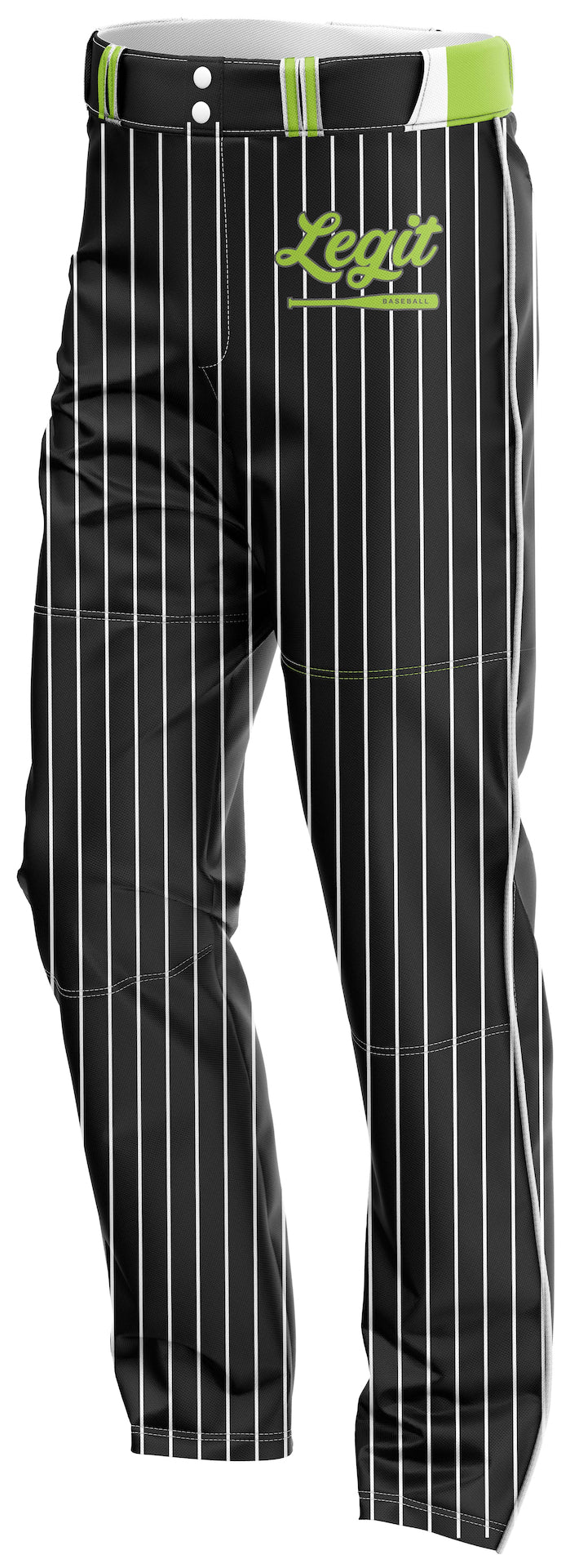 LEGIT BASEBALL FULL LENGTH PANT - BLACK PINSTRIPE