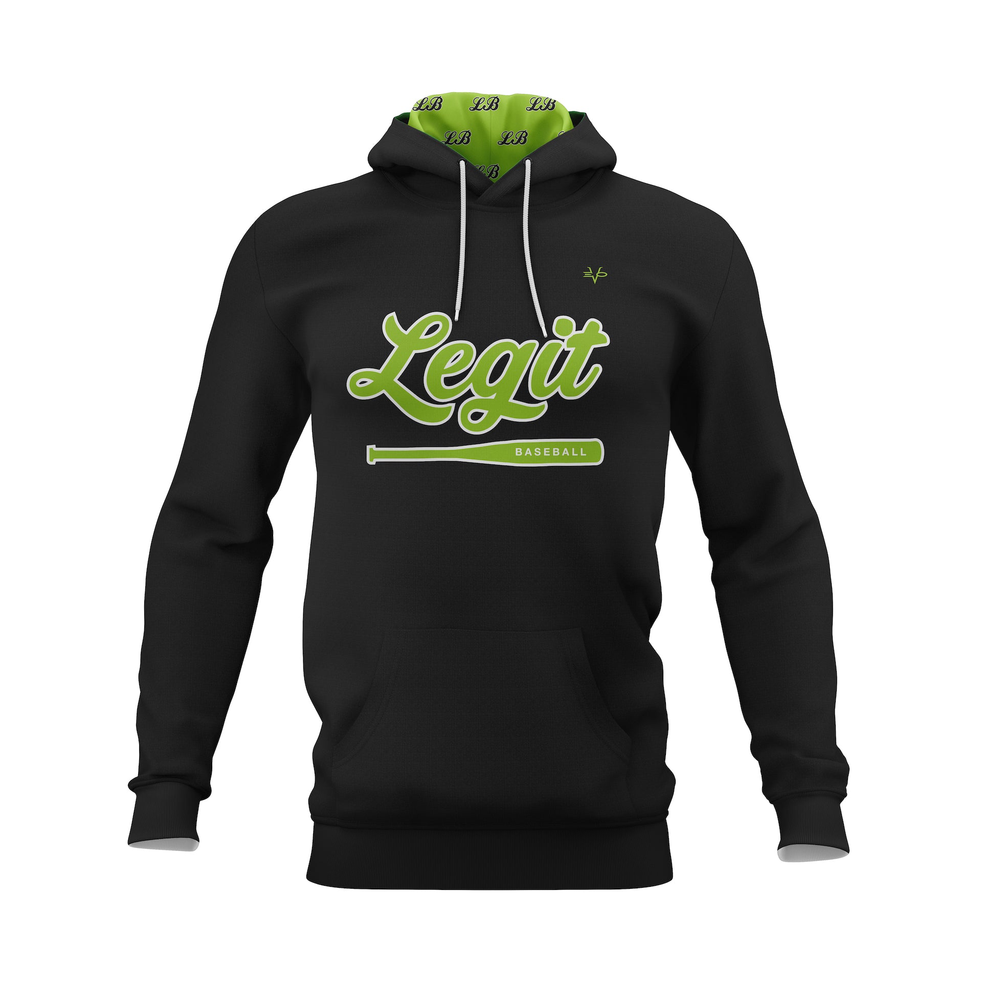 LEGIT BASEBALL PULLOVER HOODIE - BLACK