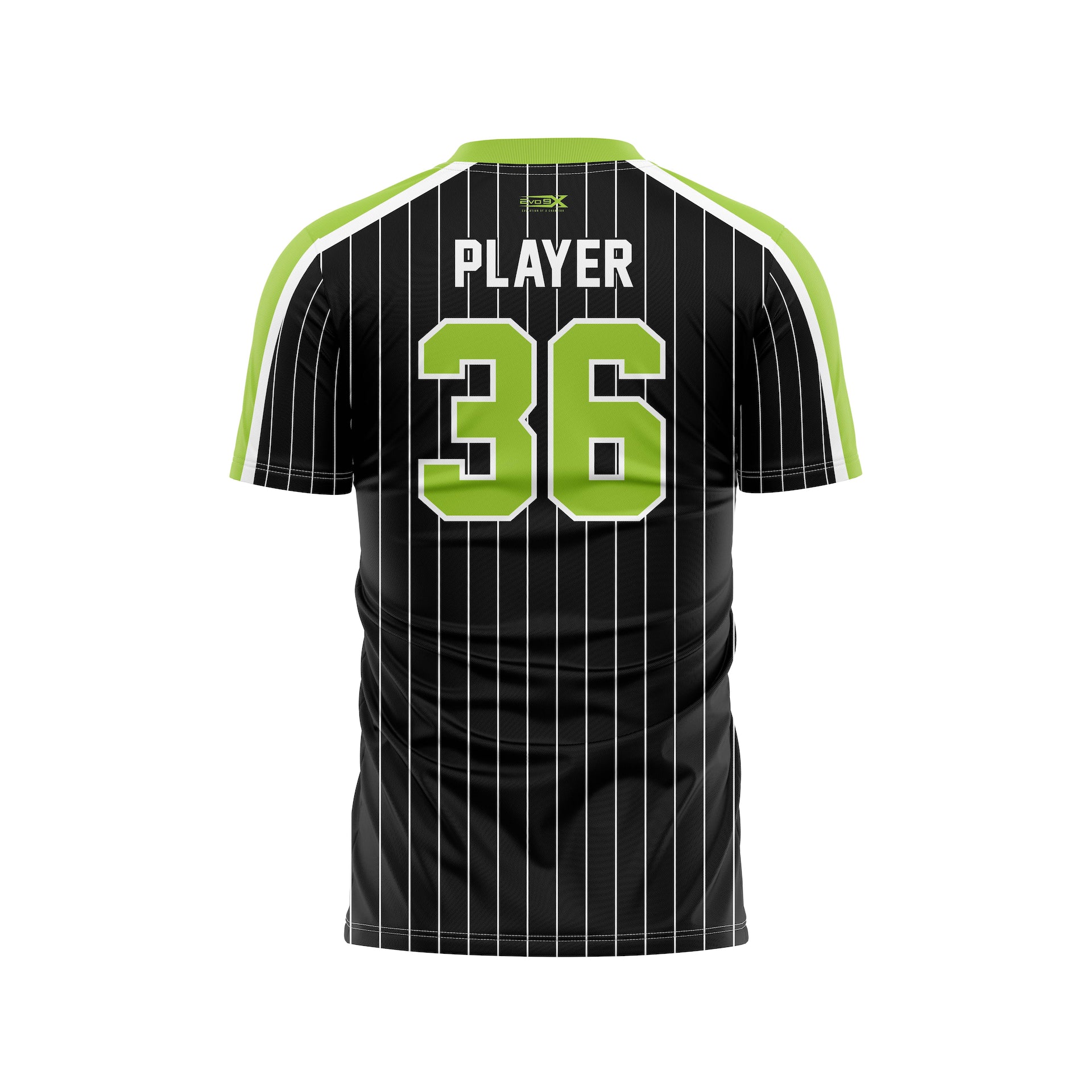 LEGIT BASEBALL VNECK SS JERSEY - BLACK PINSTRIPE