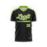 LEGIT BASEBALL VNECK SS JERSEY - BLACK PINSTRIPE